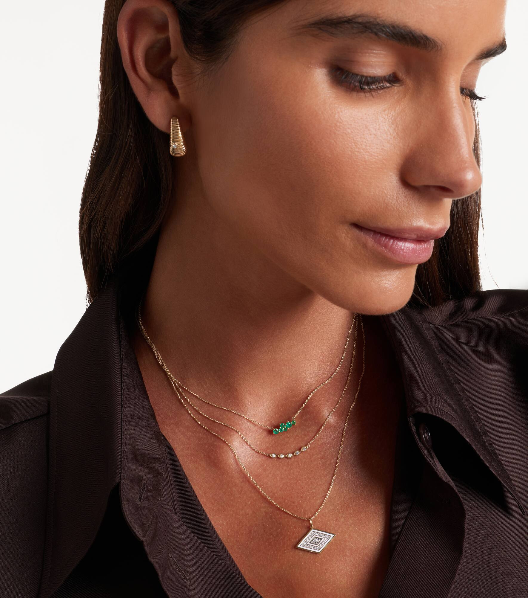 14kt gold necklace with diamonds - 2