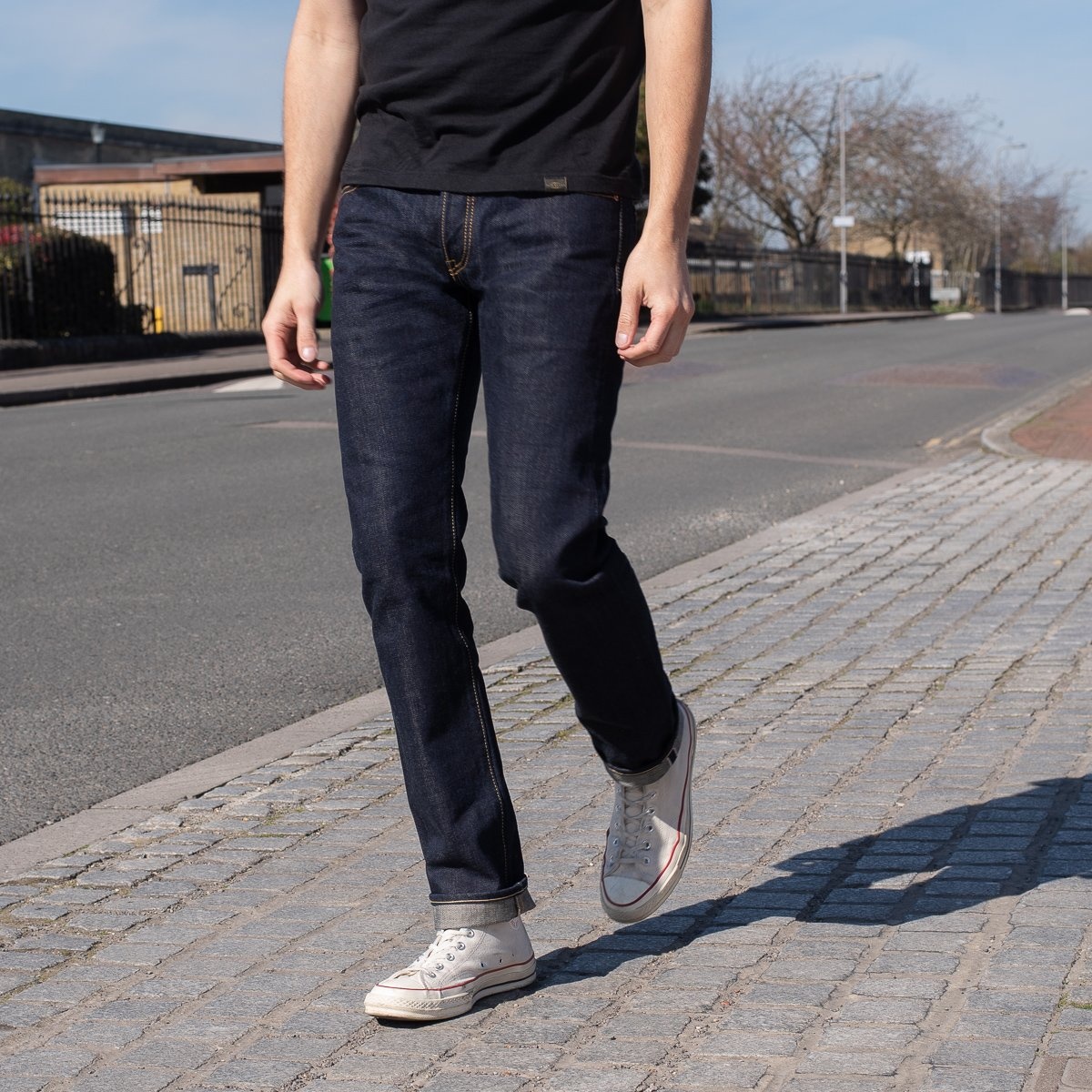 IH-777N 17oz Selvedge Denim Slim Tapered Cut Jeans - Natural Indigo - 4