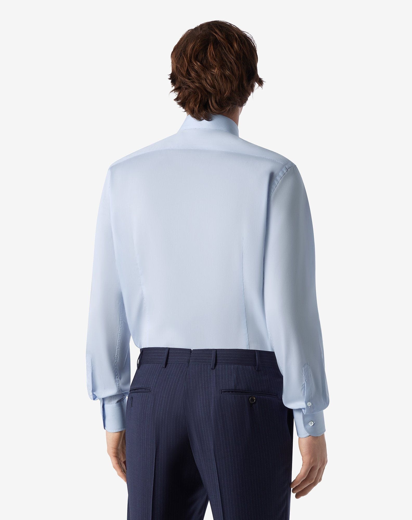 Light blue wrinkle-free cotton twill shirt - 4
