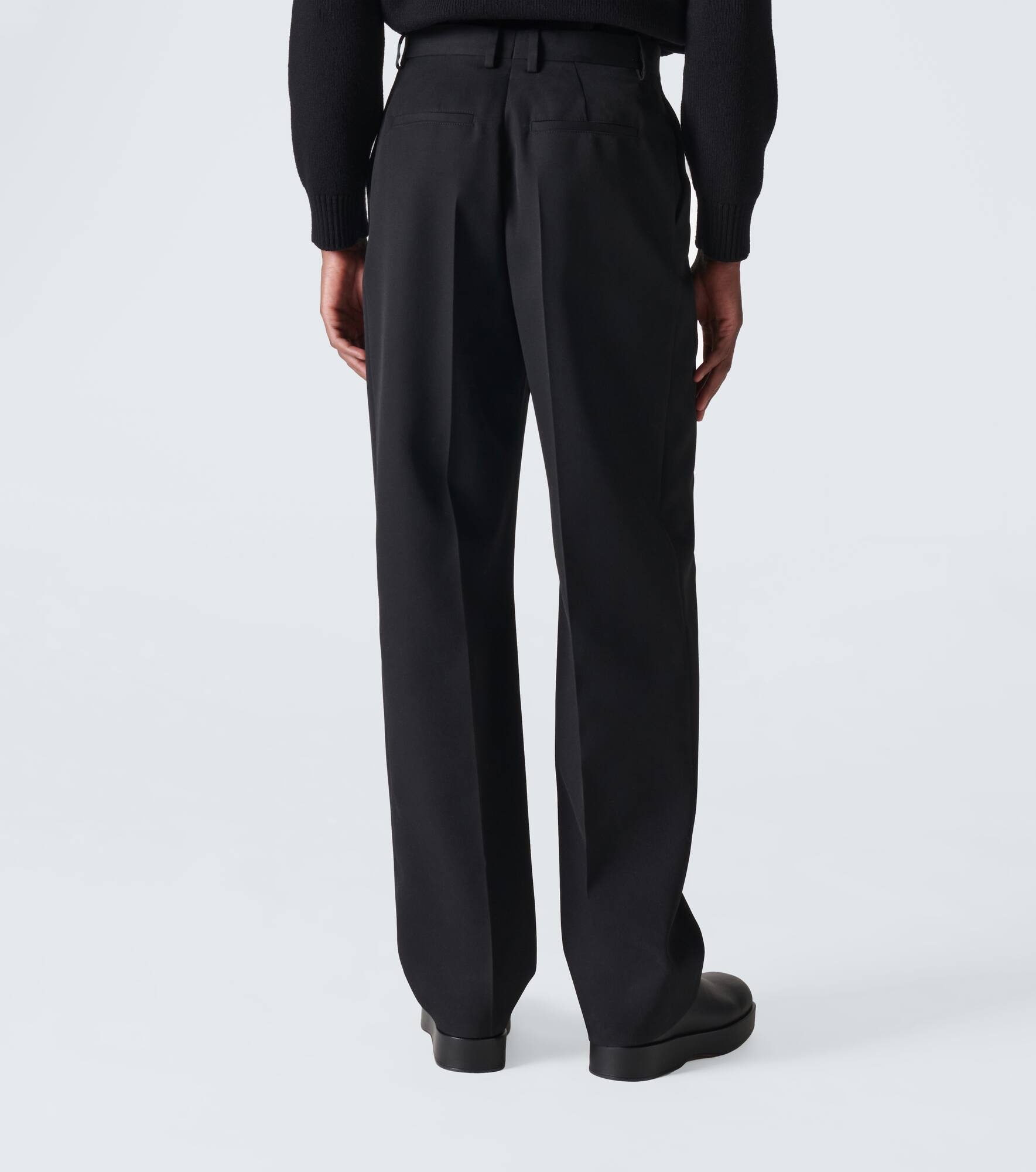 Wool twill straight pants - 4