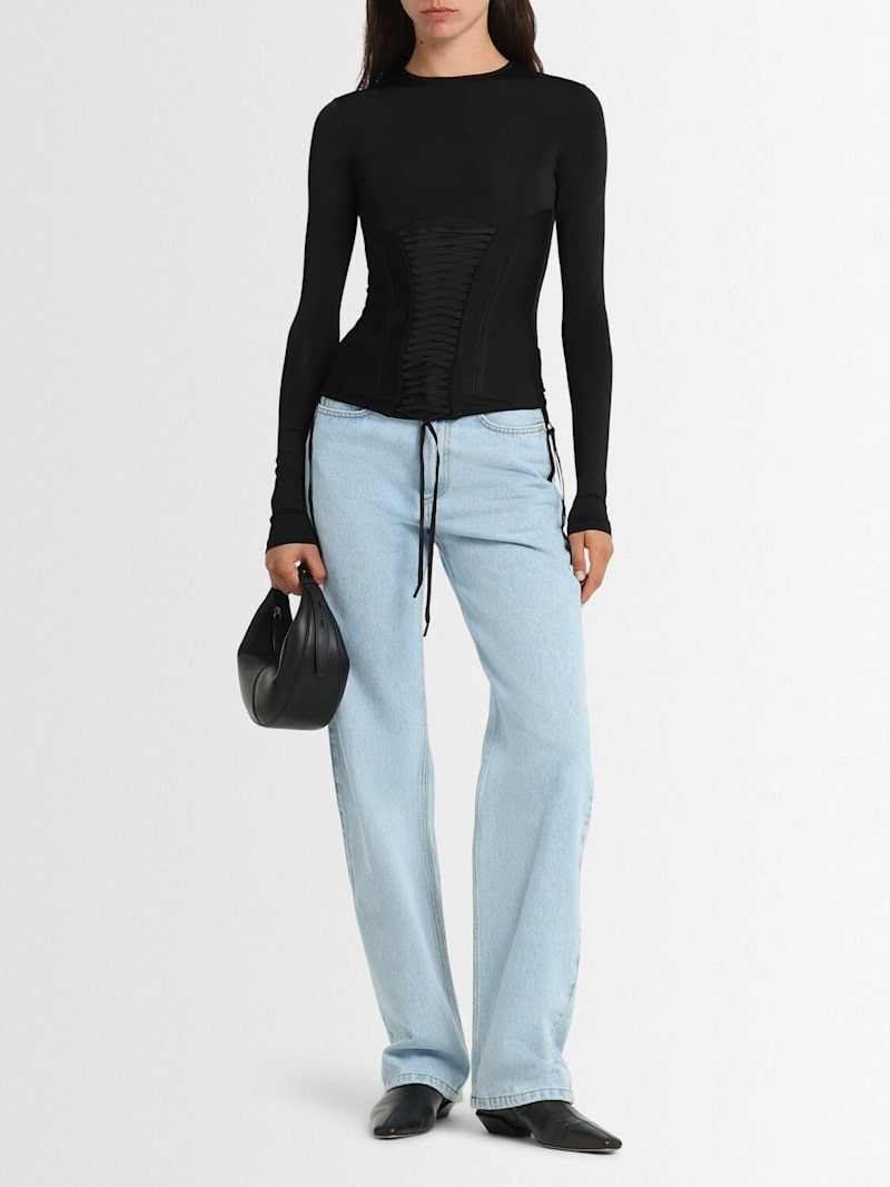 Light shiny jersey corset top - 2