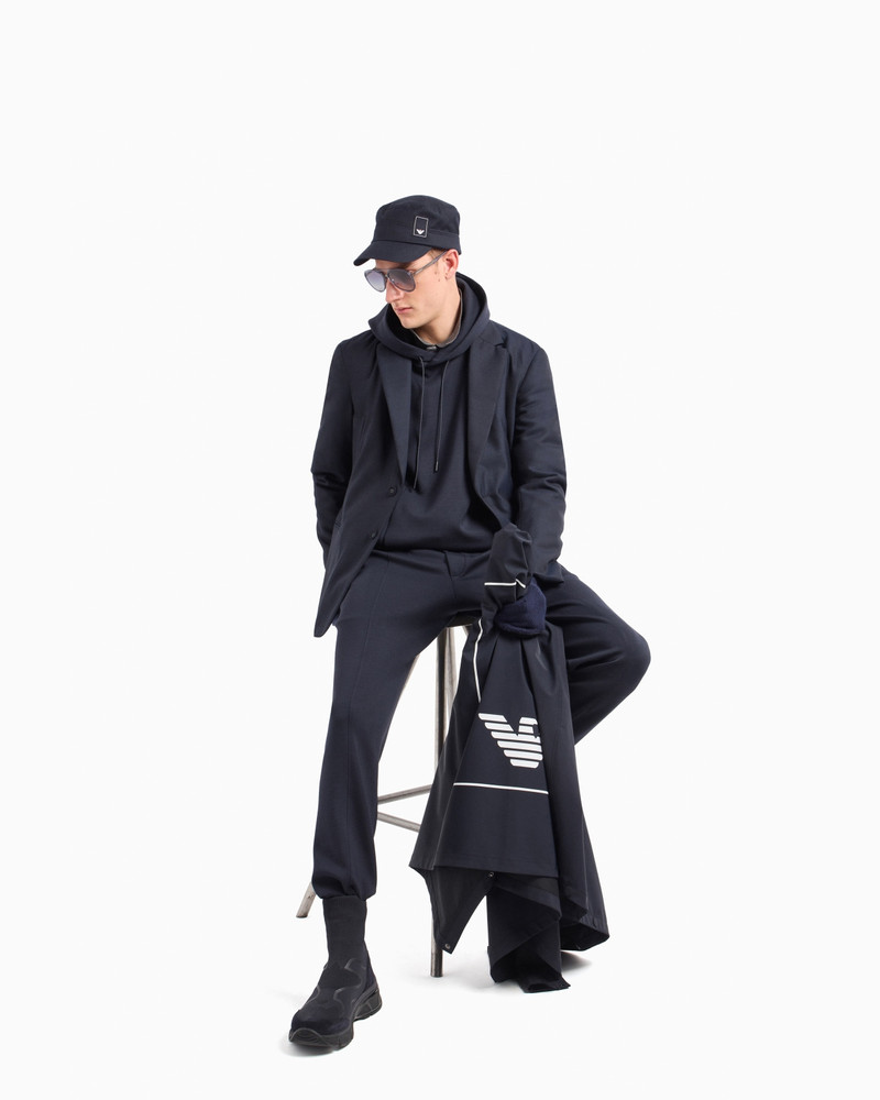 EMPORIO ARMANI Travel Essentials modal-blend double jersey hooded sweatshirt outlook