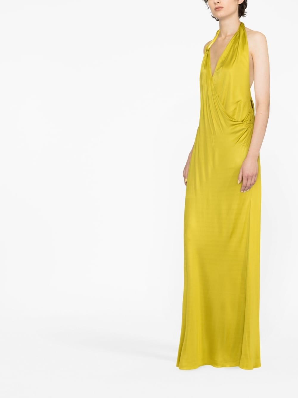 draped halterneck maxi dress - 4