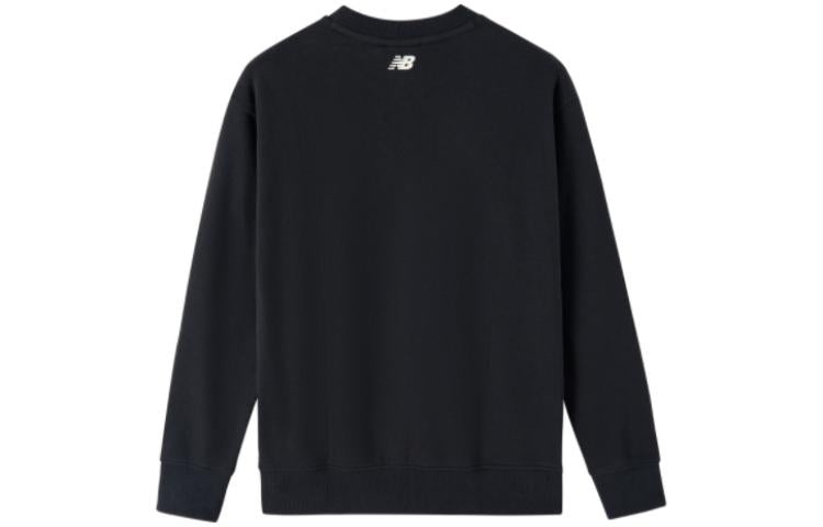 (WMNS) New Balance Logo Print Sweatshirts 'Black White' NC734062-BK - 2