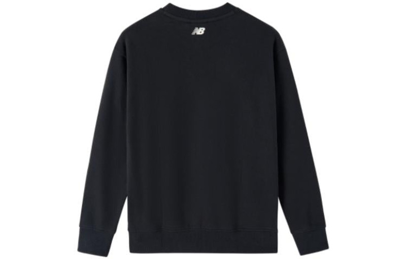 New Balance (WMNS) New Balance Logo Print Sweatshirts 'Black White' NC734062-BK outlook