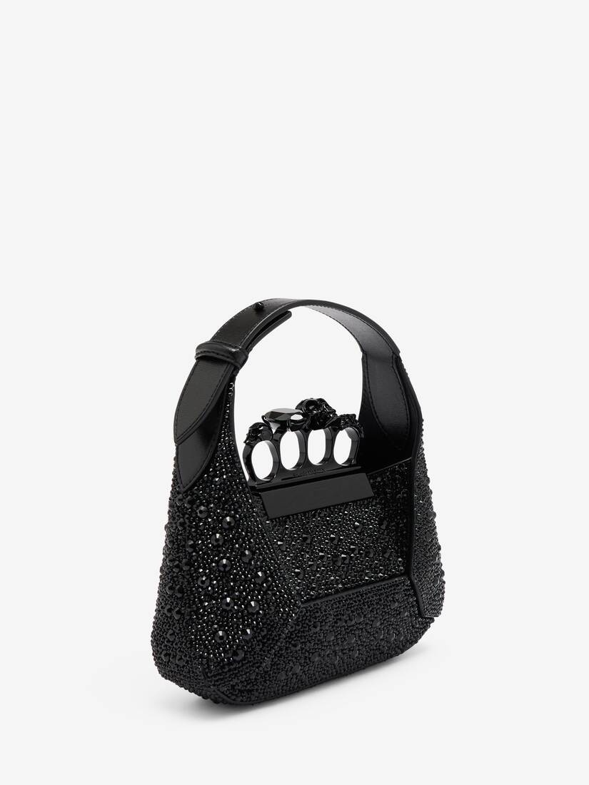 Women's The Jewelled Hobo Mini Bag in Black - 3