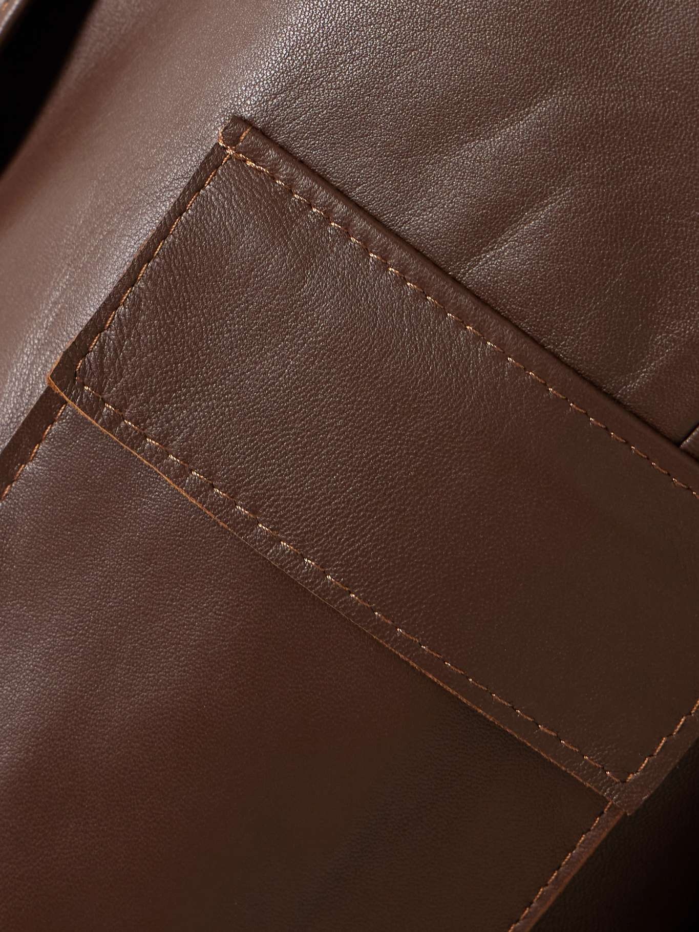 Bleeker cropped paneled leather jacket Light brown - 5