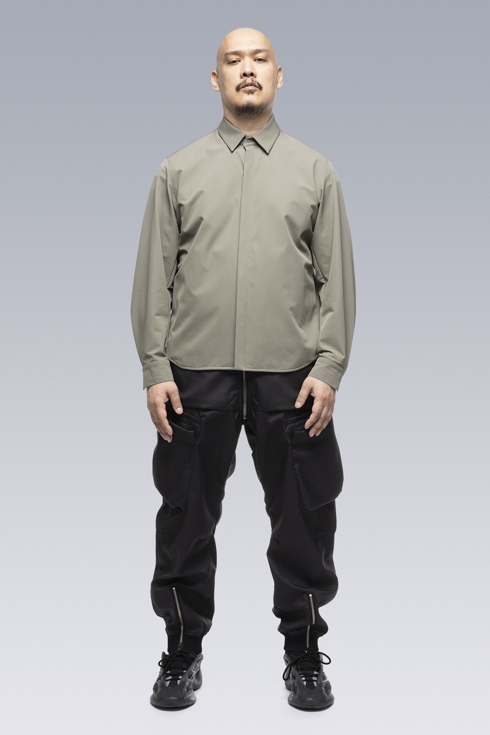 LA10-DS schoeller® Dryskin™  Press Button Shirt Jacket Alpha Green - 10
