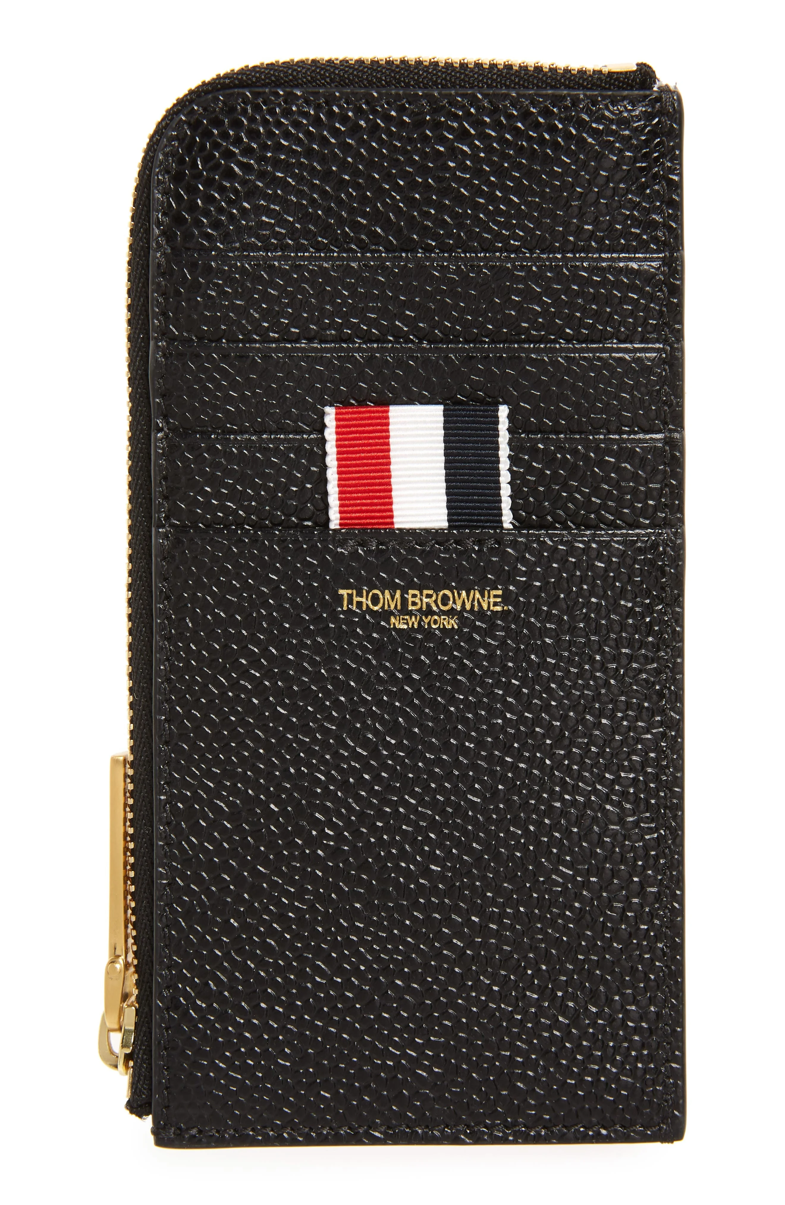 Half Zip Around Pebbled Leather Wallet - 1