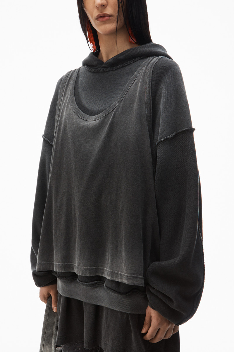 oversize triple-layer hoodie in cotton 3