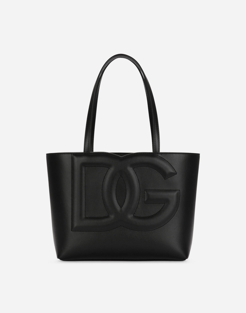Small calfskin shopper with logo 1
