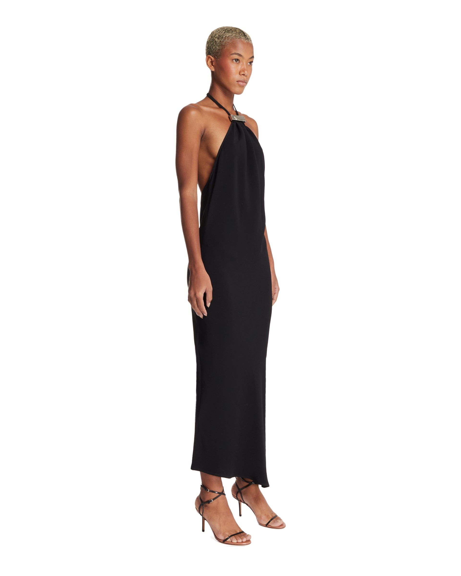 Black Halter Neck Dress - 4