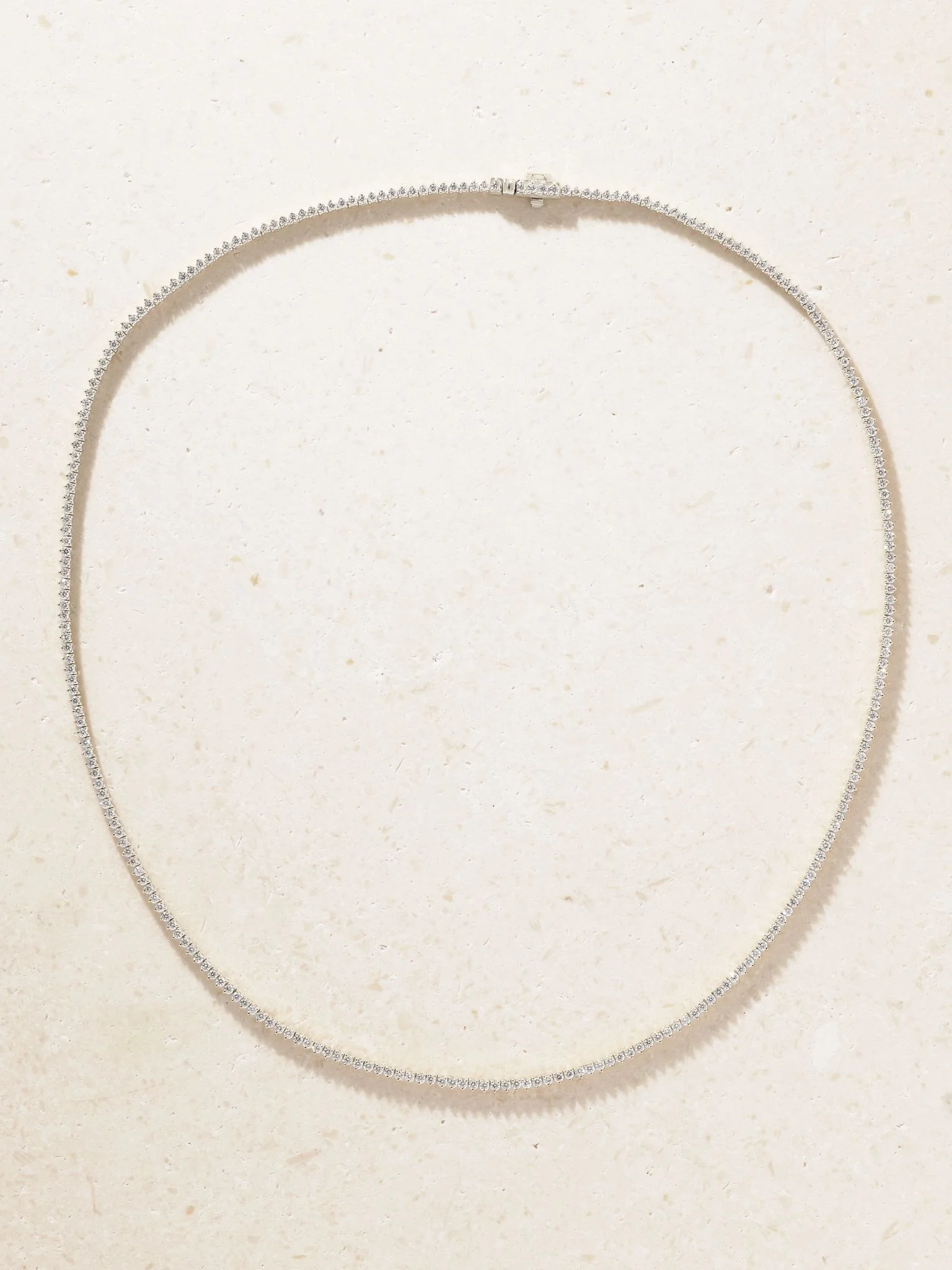 The Essential Dainty 14-karat white gold diamond tennis necklace Gold - 1