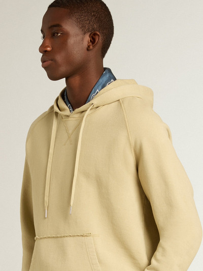 Golden Goose Pale eucalyptus-colored hoodie with front pocket outlook