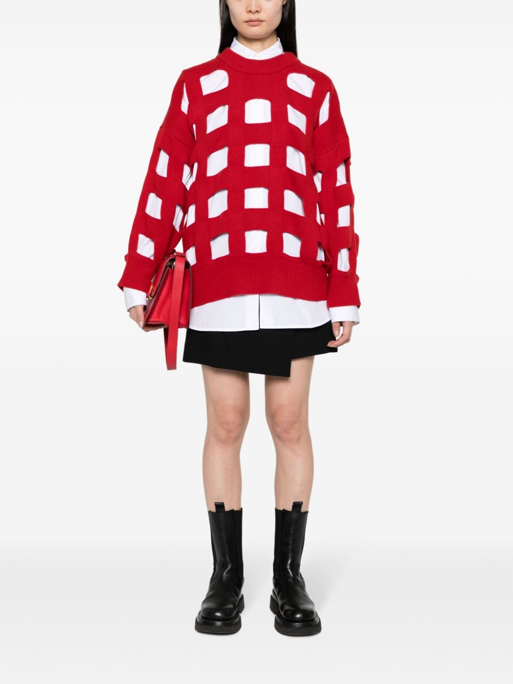 cut-out virgin-wool jumper - 2