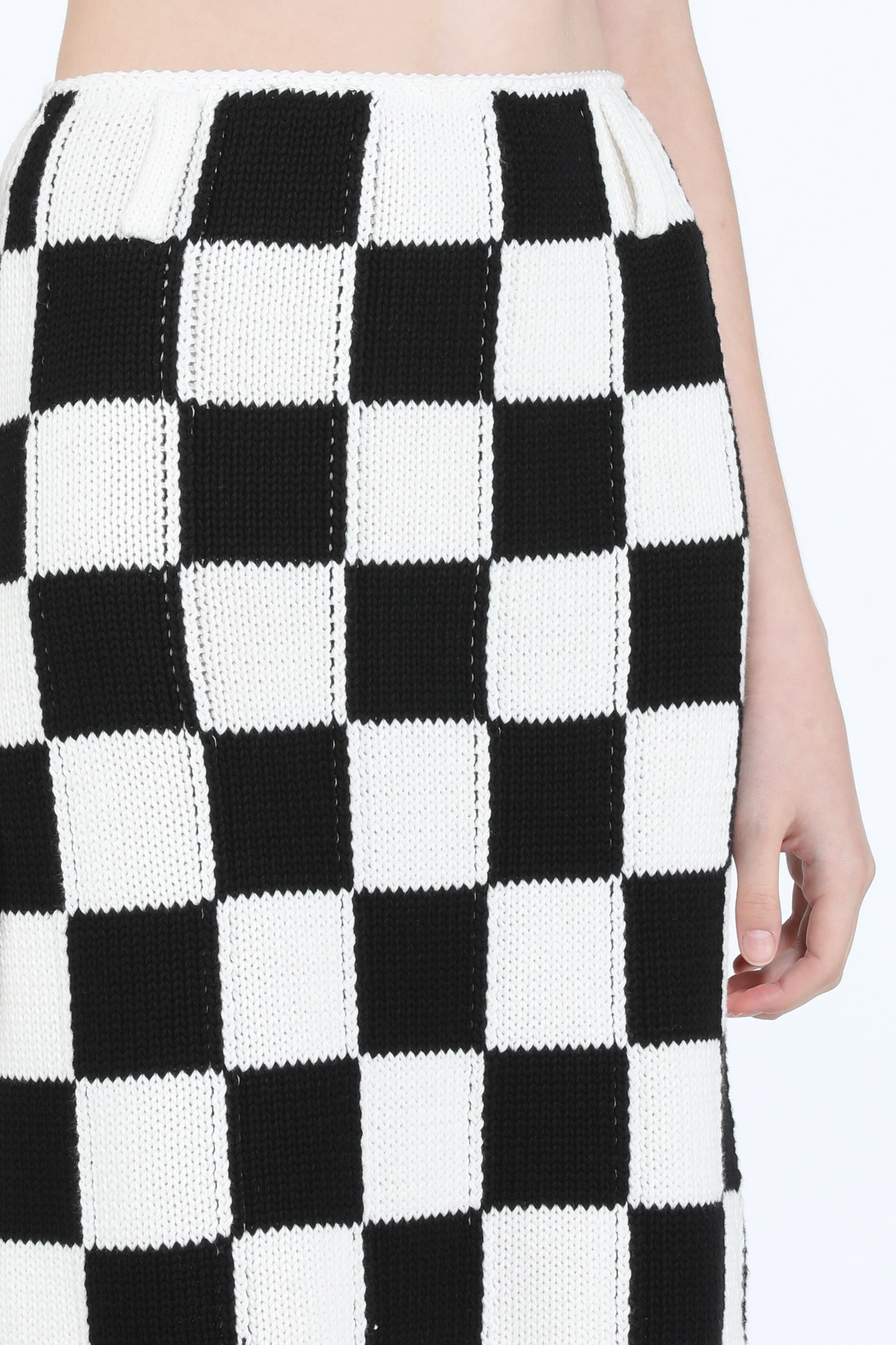 CHECKERED KNITTED SKIRT - 5