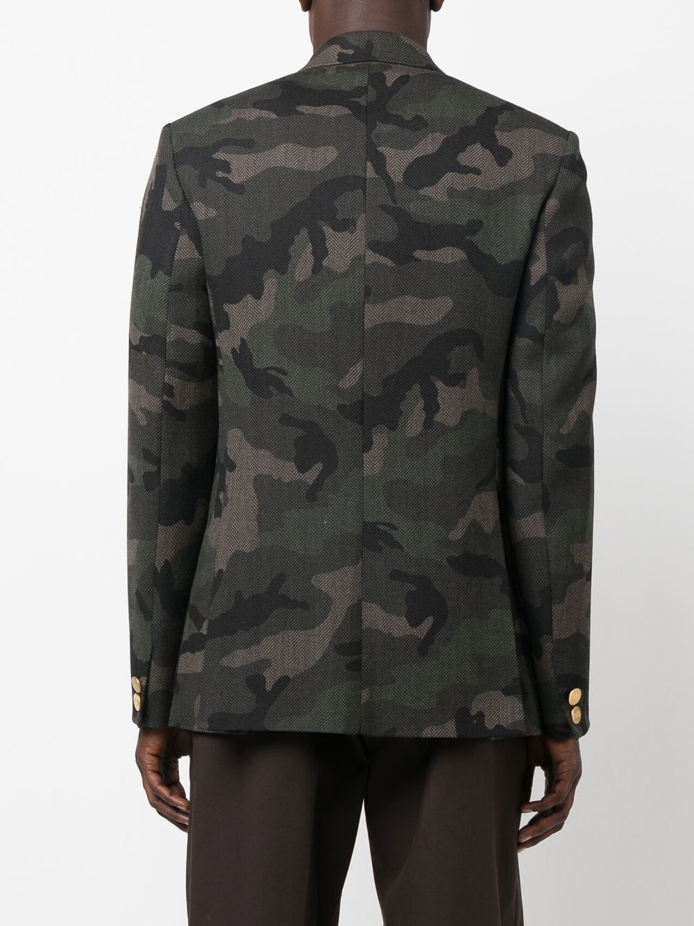 double-breasted camouflage blazer - 4