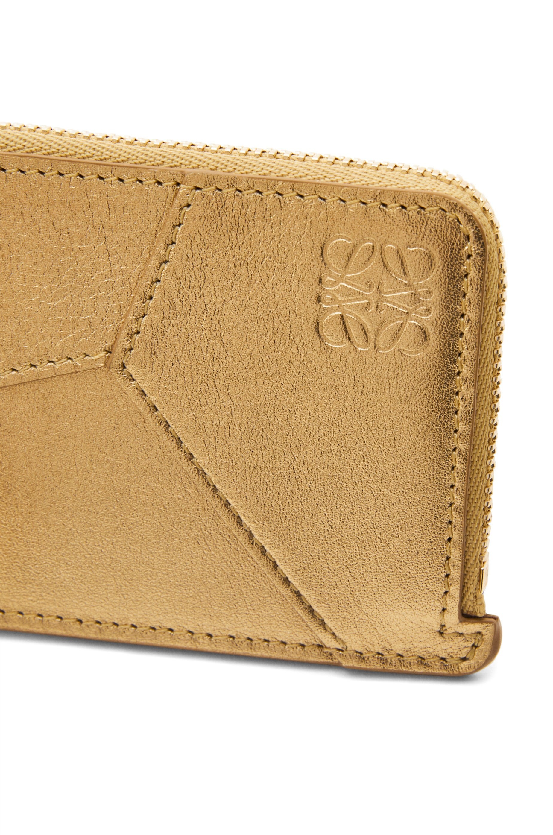 Puzzle coin cardholder in metallic calfskin - 5