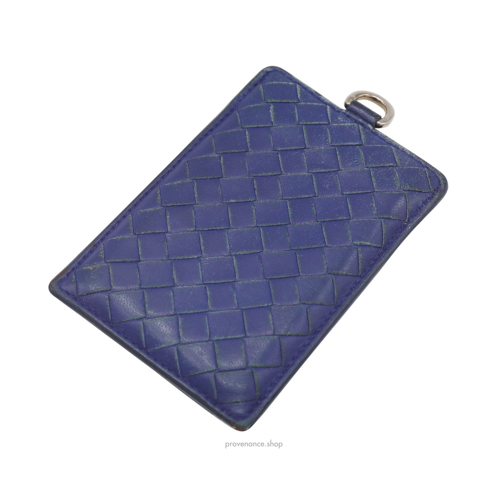 Bottega Veneta ID Card Holder Wallet - Blue Intrecciato Leather - 4