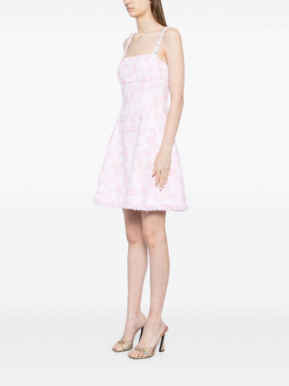 crystal-embellished tweed minidress - 3