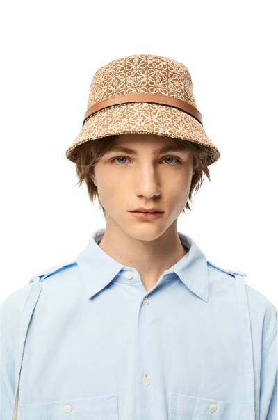 Loewe Anagram bucket hat in jacquard and calfskin outlook