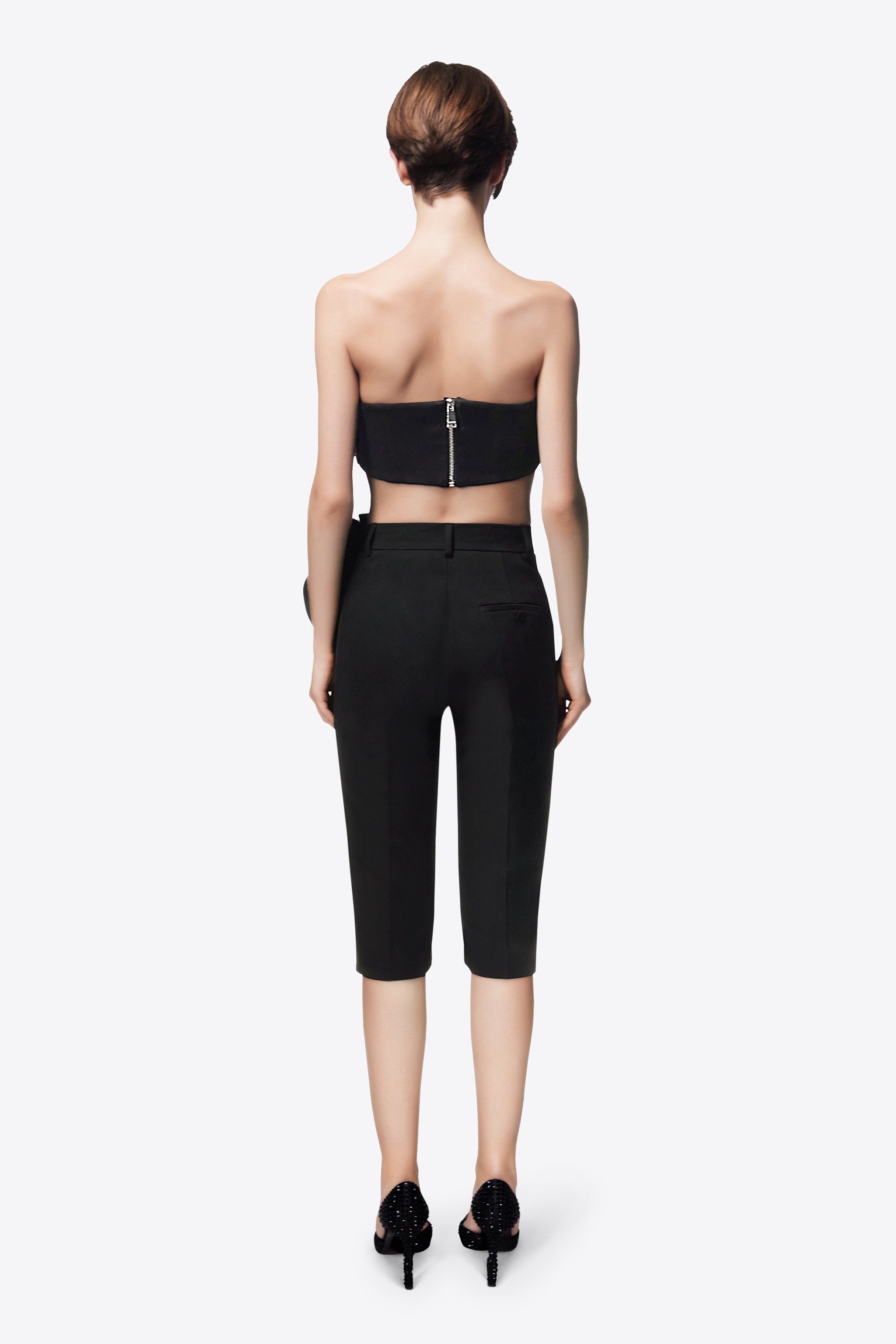 FLOWER CORSAGE TAILORED SHORT - 5