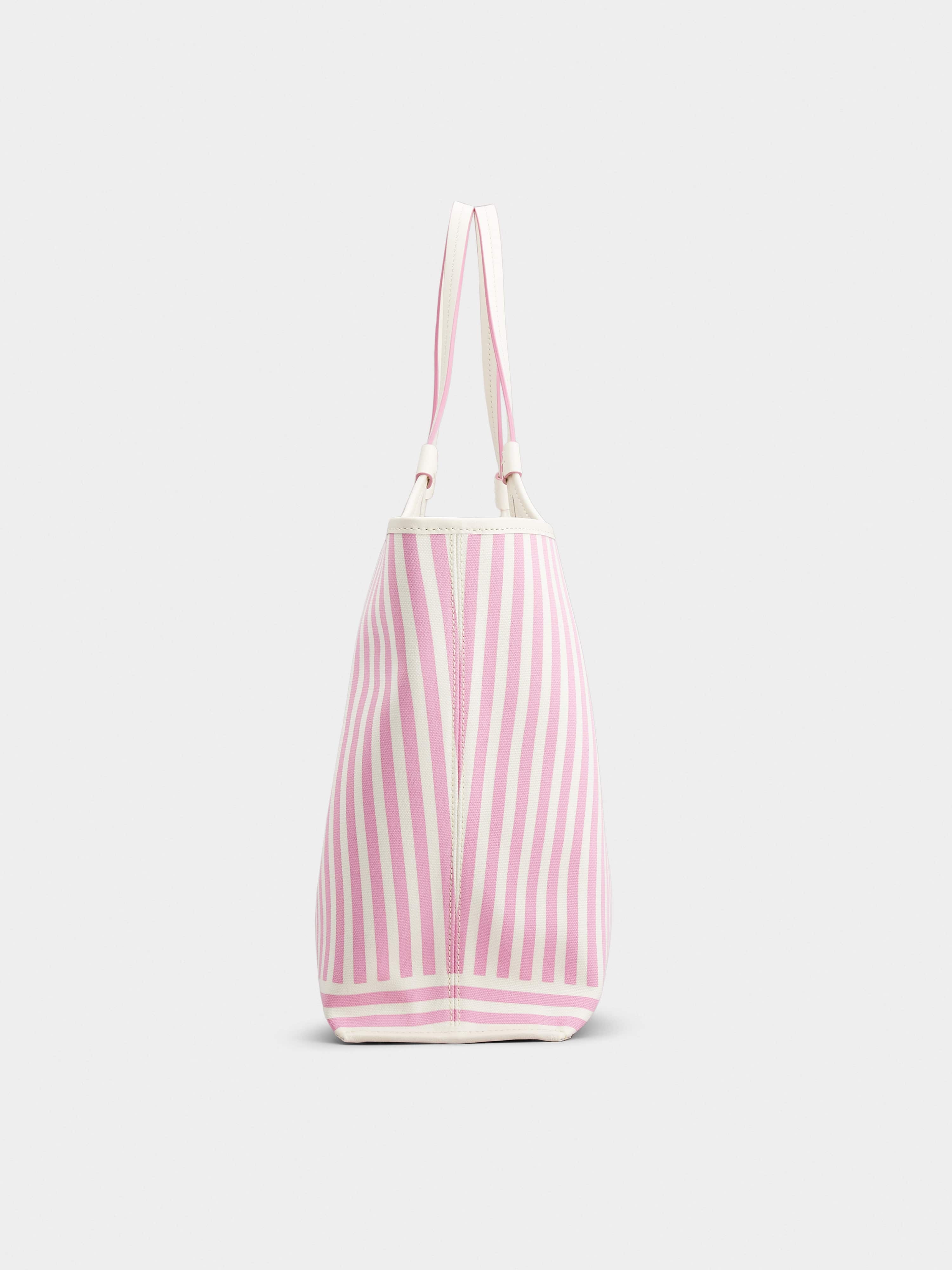 Viv' Choc Summer Stripes Medium Shopping Bag in Fabric - 4