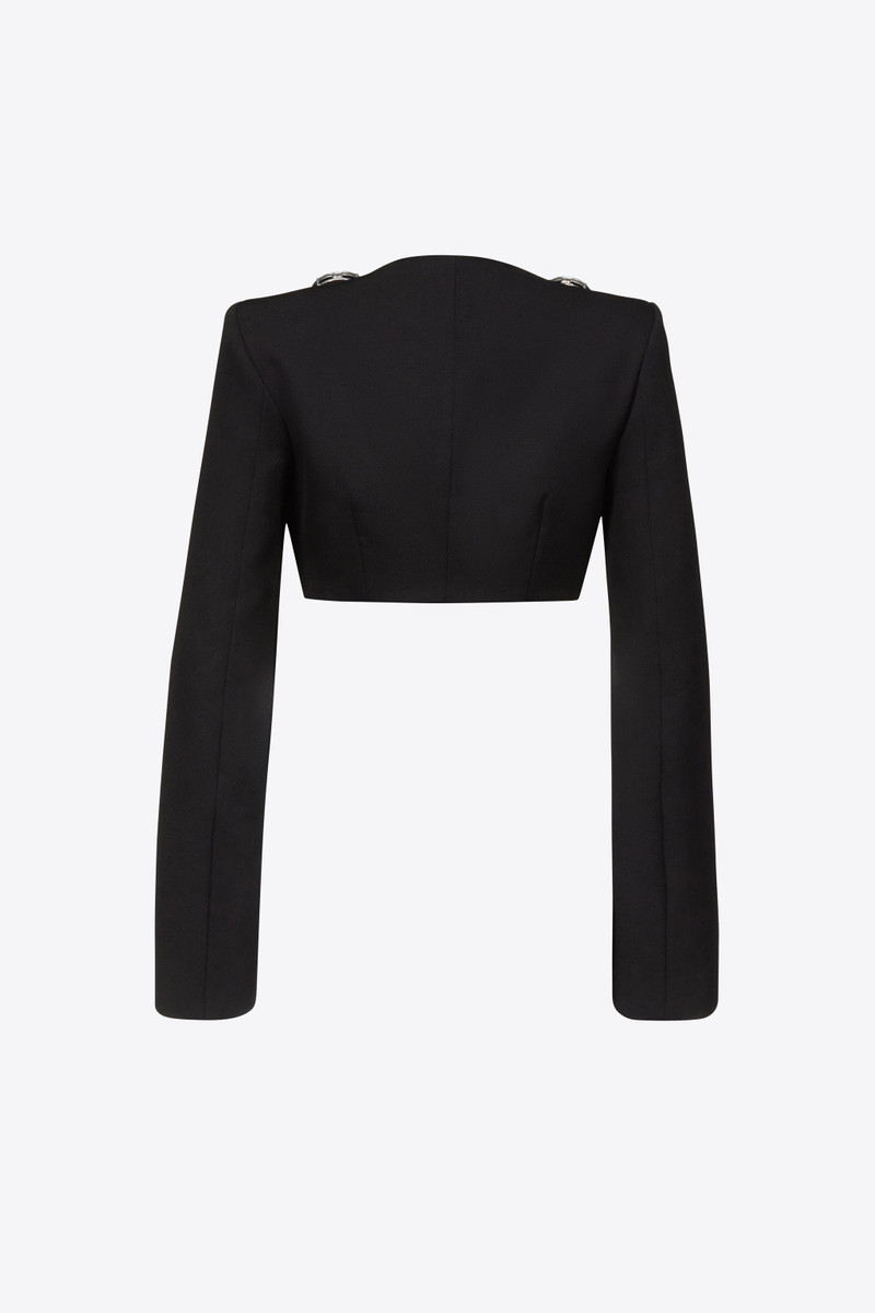 AREA JUMBO CRYSTAL CROPPED BLAZER outlook