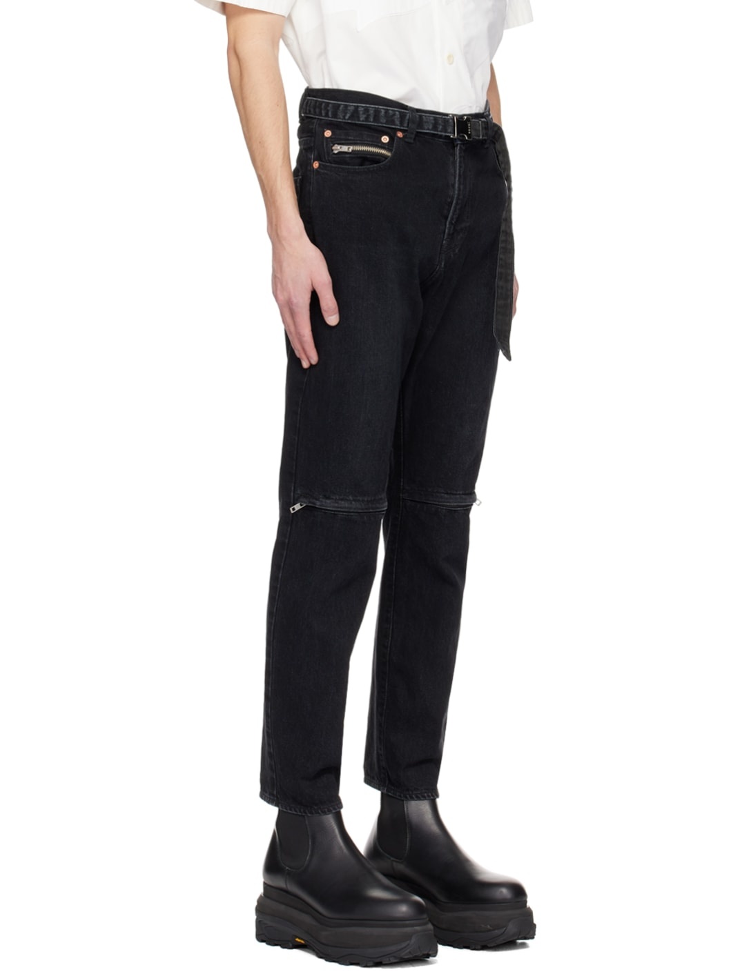 Black Zip Jeans - 2