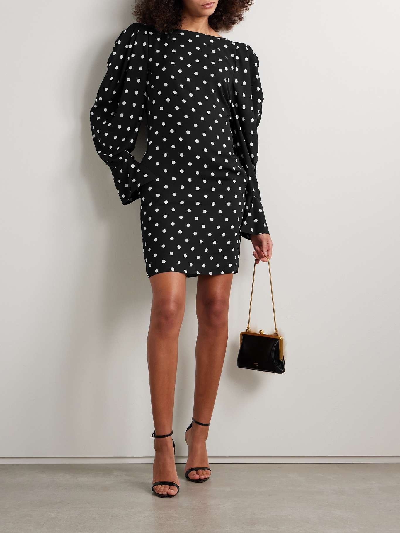 Polka-dot recycled-crepe de chine mini dress - 2