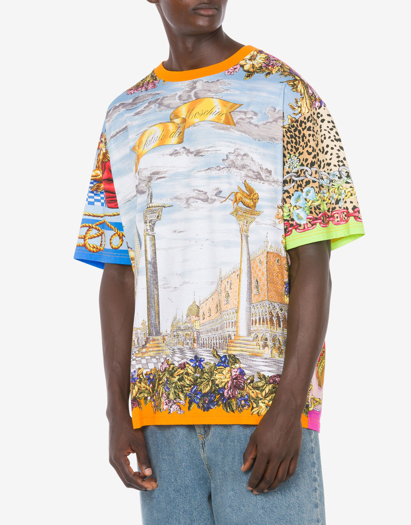 Moschino SCARF PRINT JERSEY T-SHIRT outlook