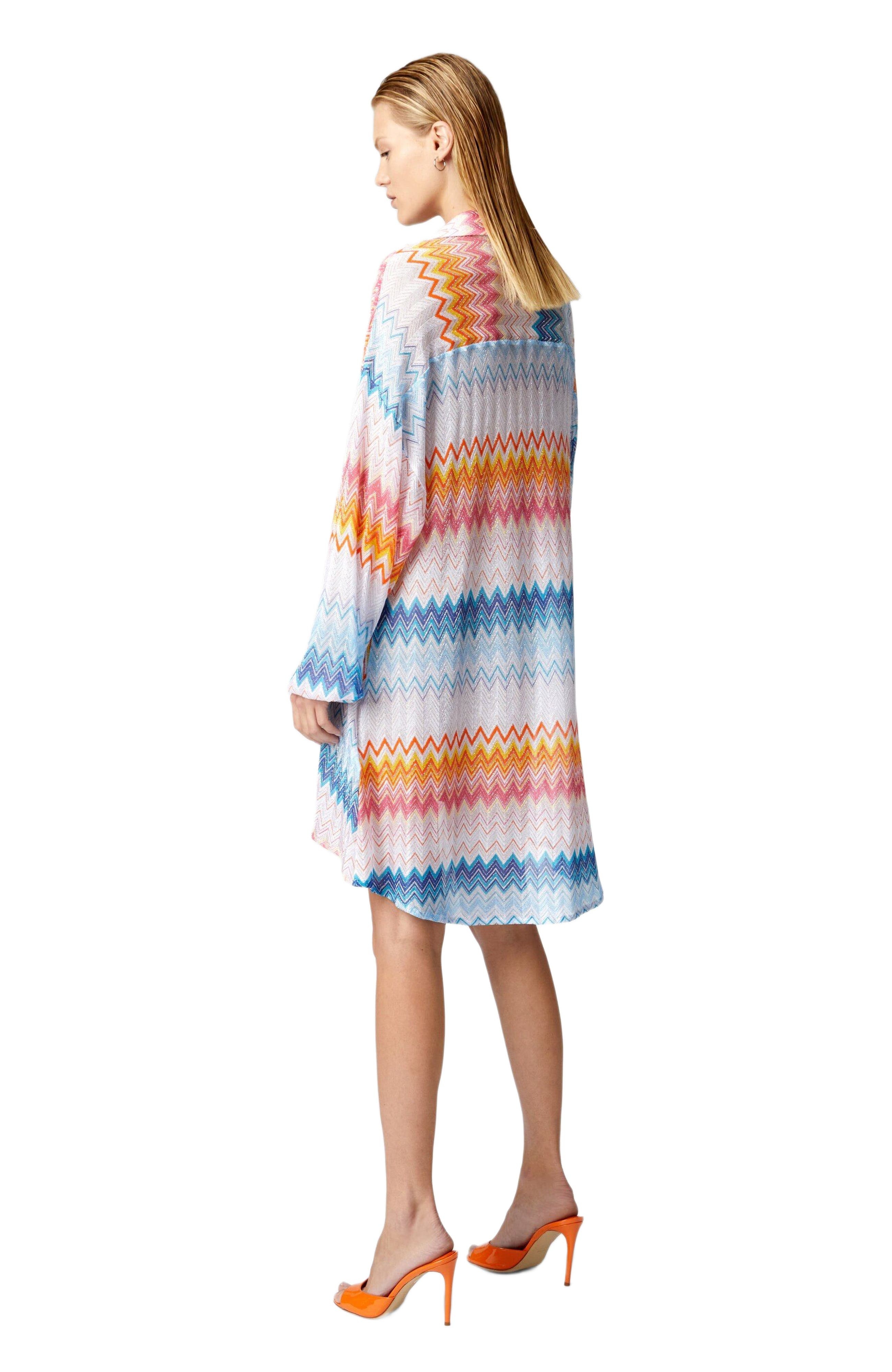 Missoni Oversized Shirt In Zig Zag Lamé Viscose Blend in Multicoloured at Nordstrom - 7