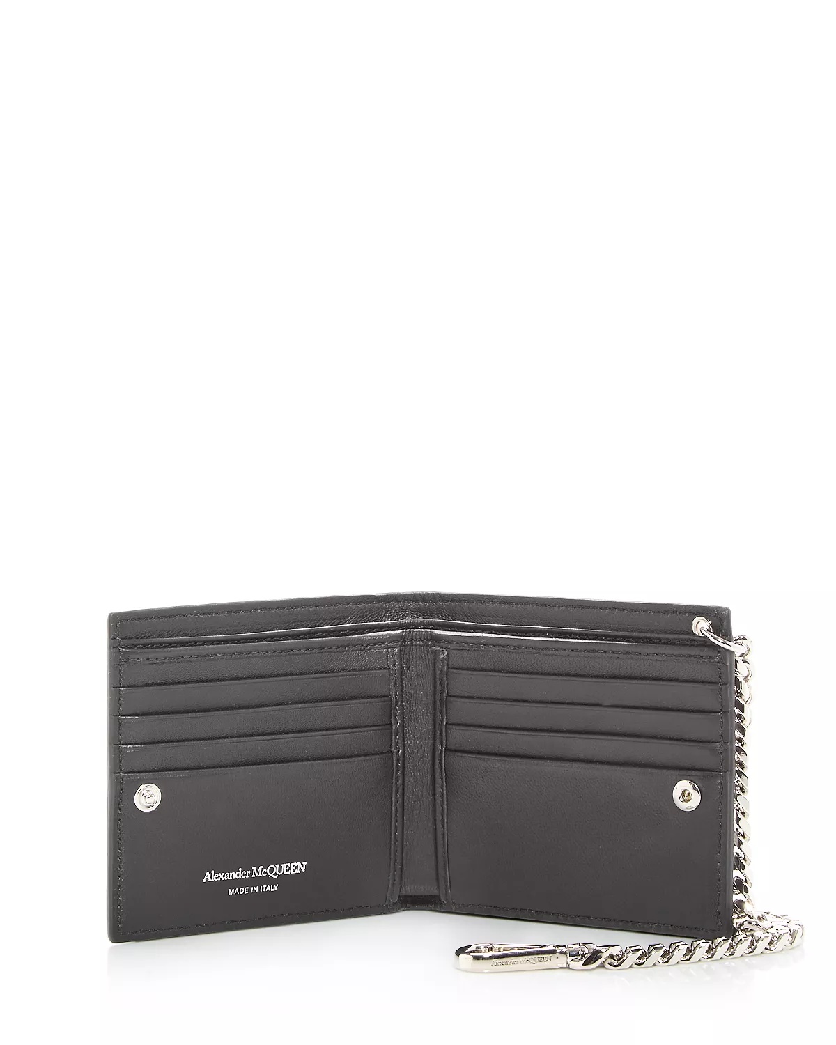 Studded Leather Bifold Chain Wallet - 2