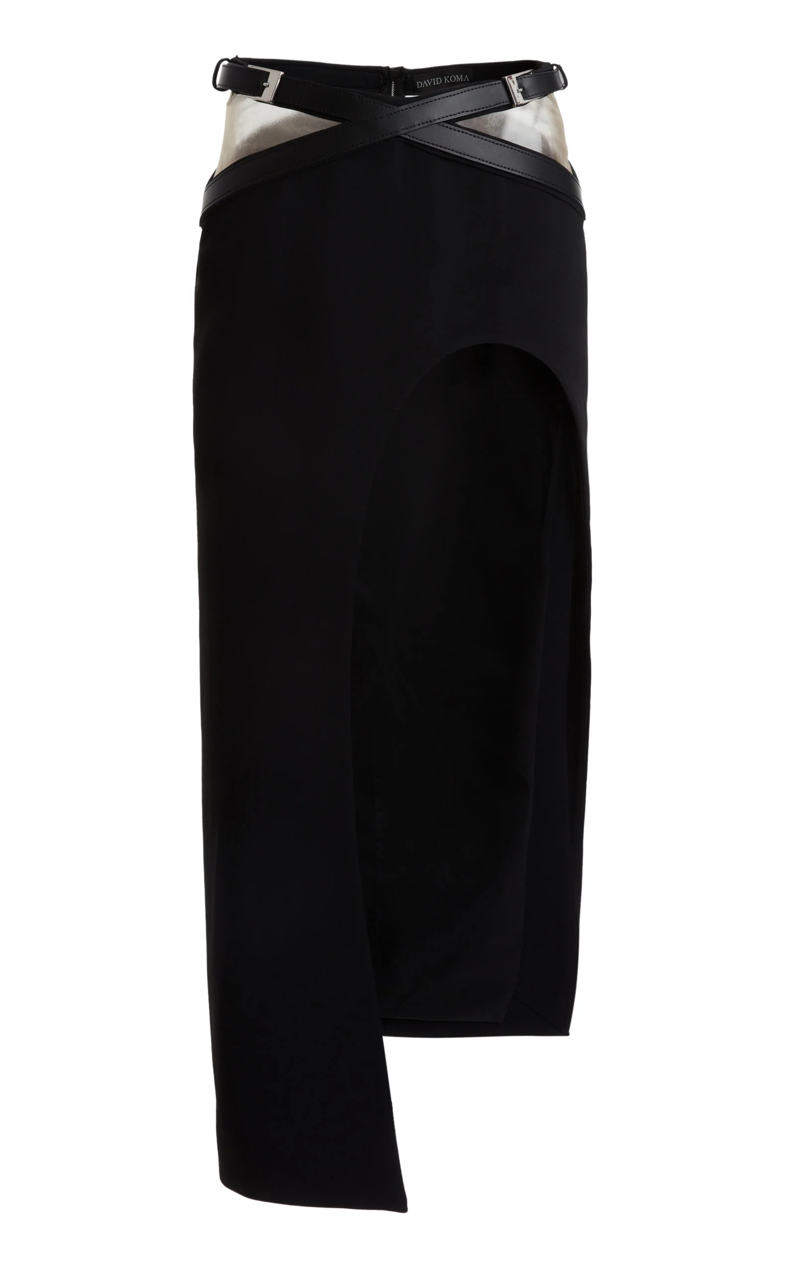 Buckle-Detailed Midi Skirt black - 1
