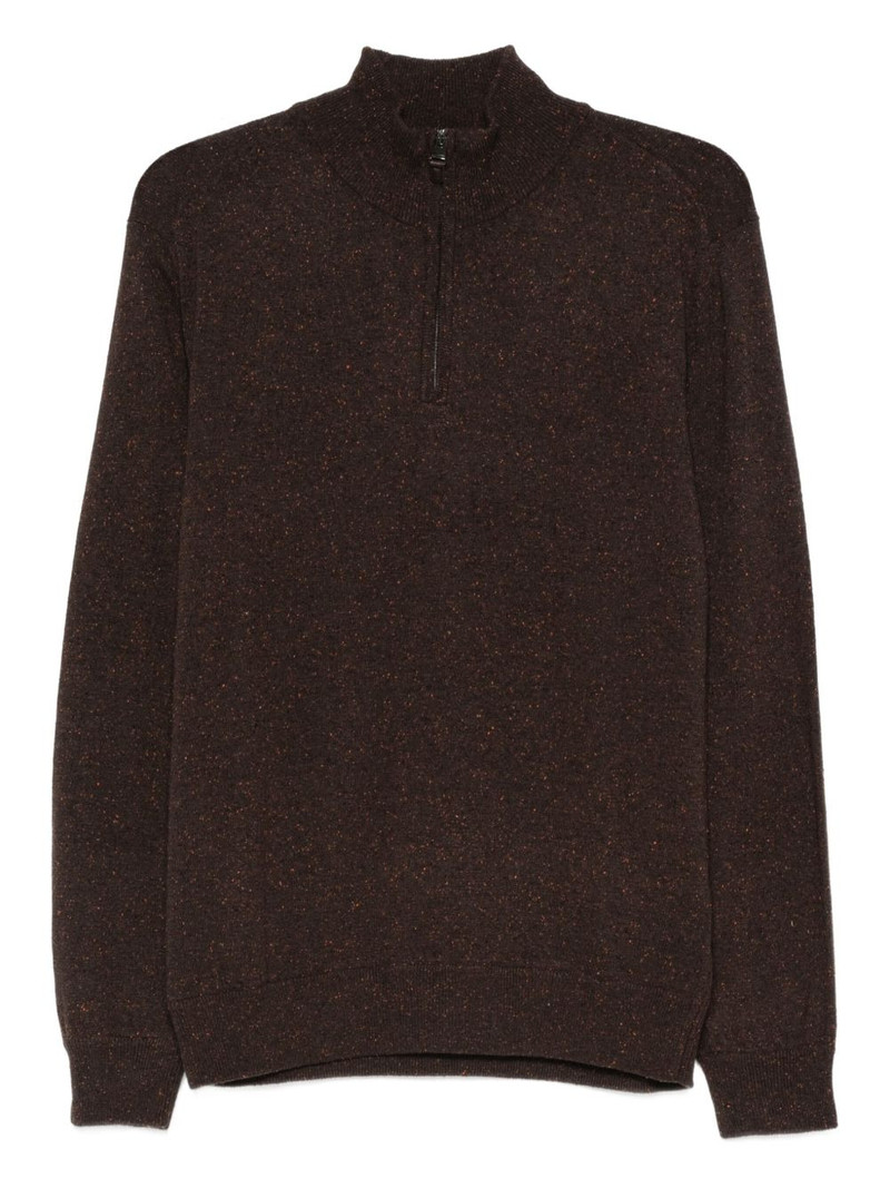half-zip speckled wool sweater 1