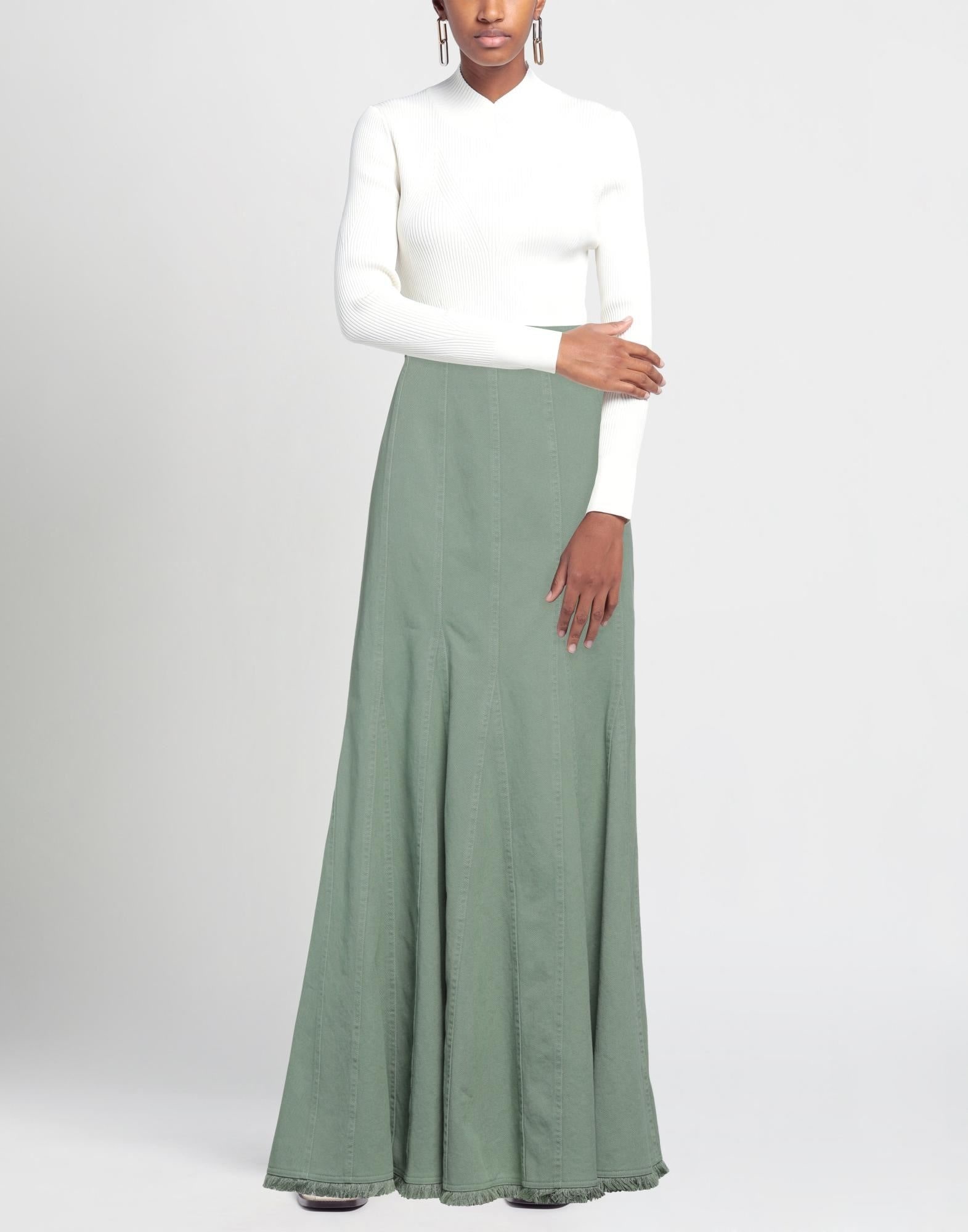 Military green Women's Denim Skirt - 2
