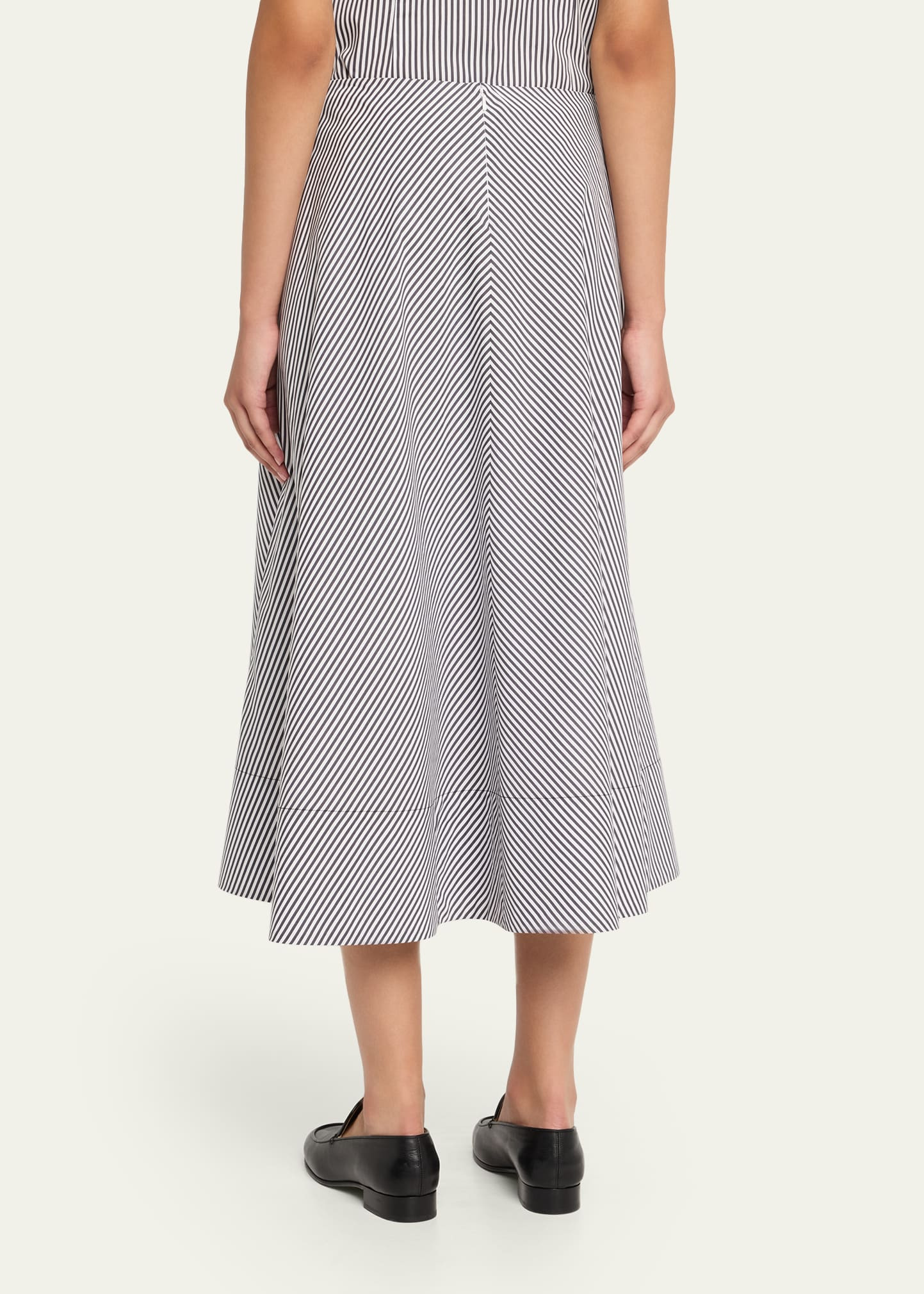 Knox Striped Low-Slung Midi Circle Skirt - 3