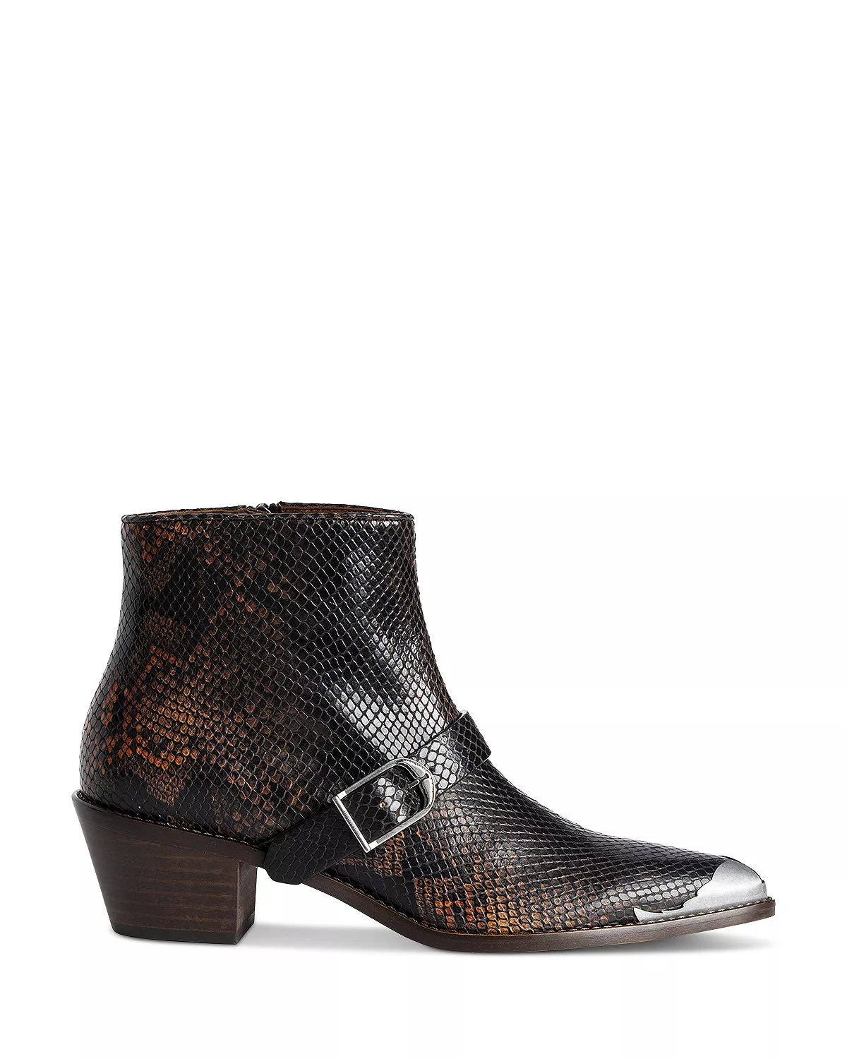 Women's Tylow Wild Mirror Python Effect Leather Ankle Boots - 2