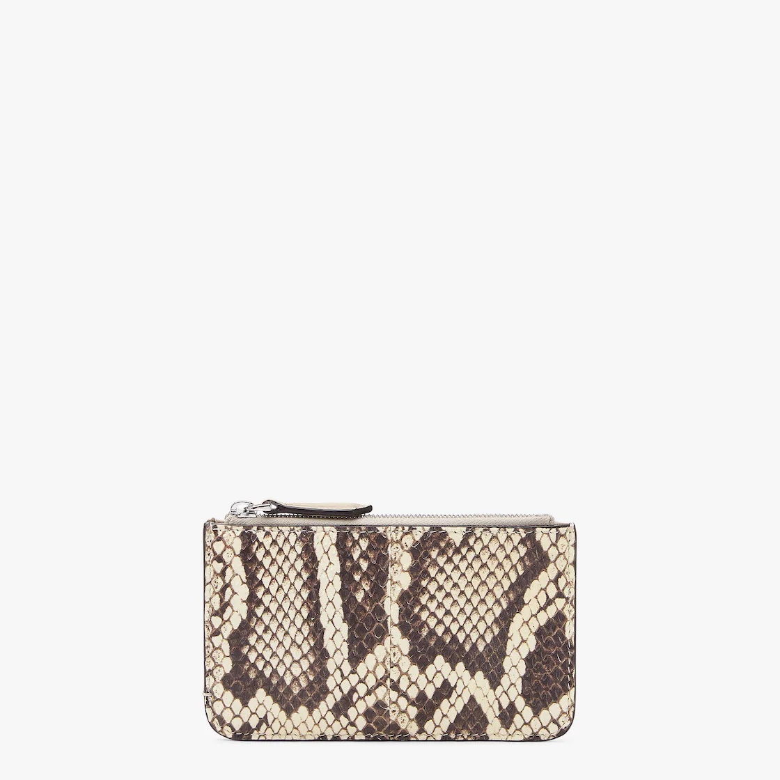 Fendi Roma key pouch with gusseted sides. The back features four card slots. Inside there is a pull- - 1