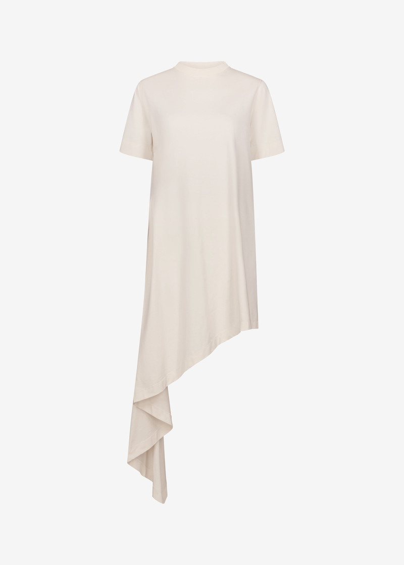Loulou de Saison Igari Asymmetric T-Shirt Dress - Cream Rose 1