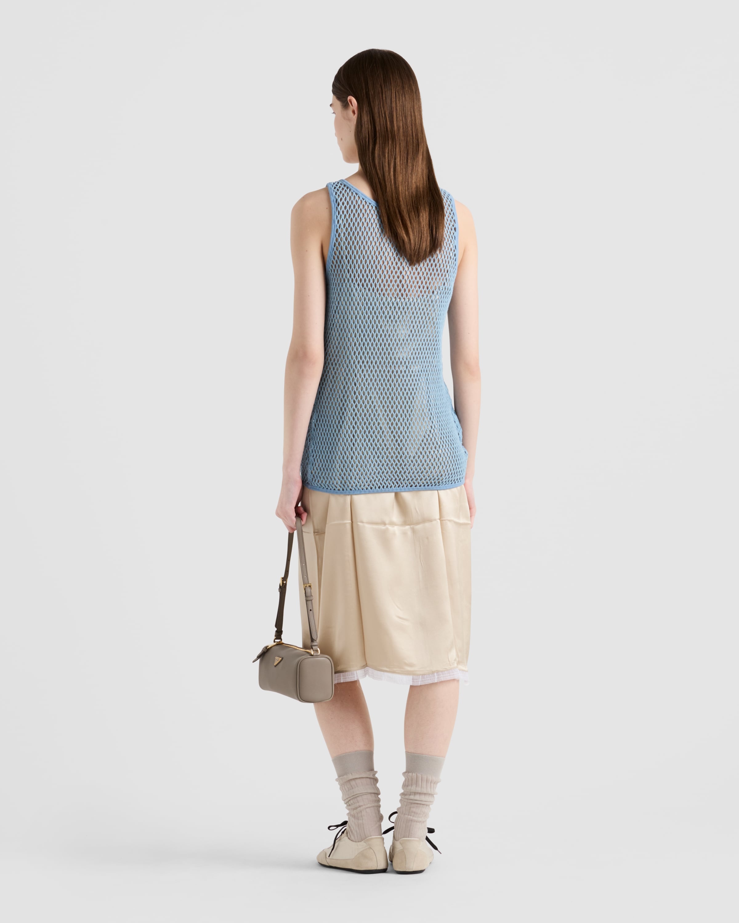 Sleeveless cotton mesh top - 5