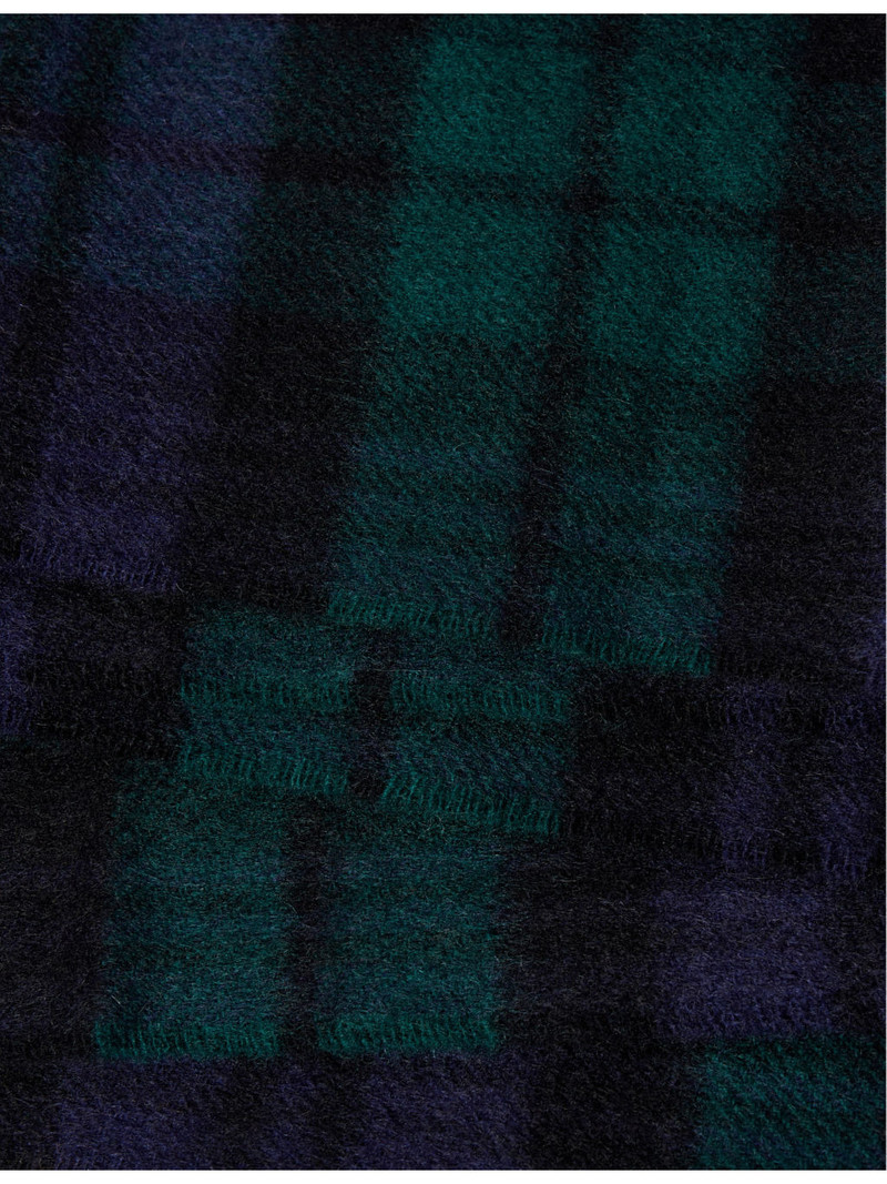 Johnstons of Elgin Tartan fringed-trim cashmere scarf outlook