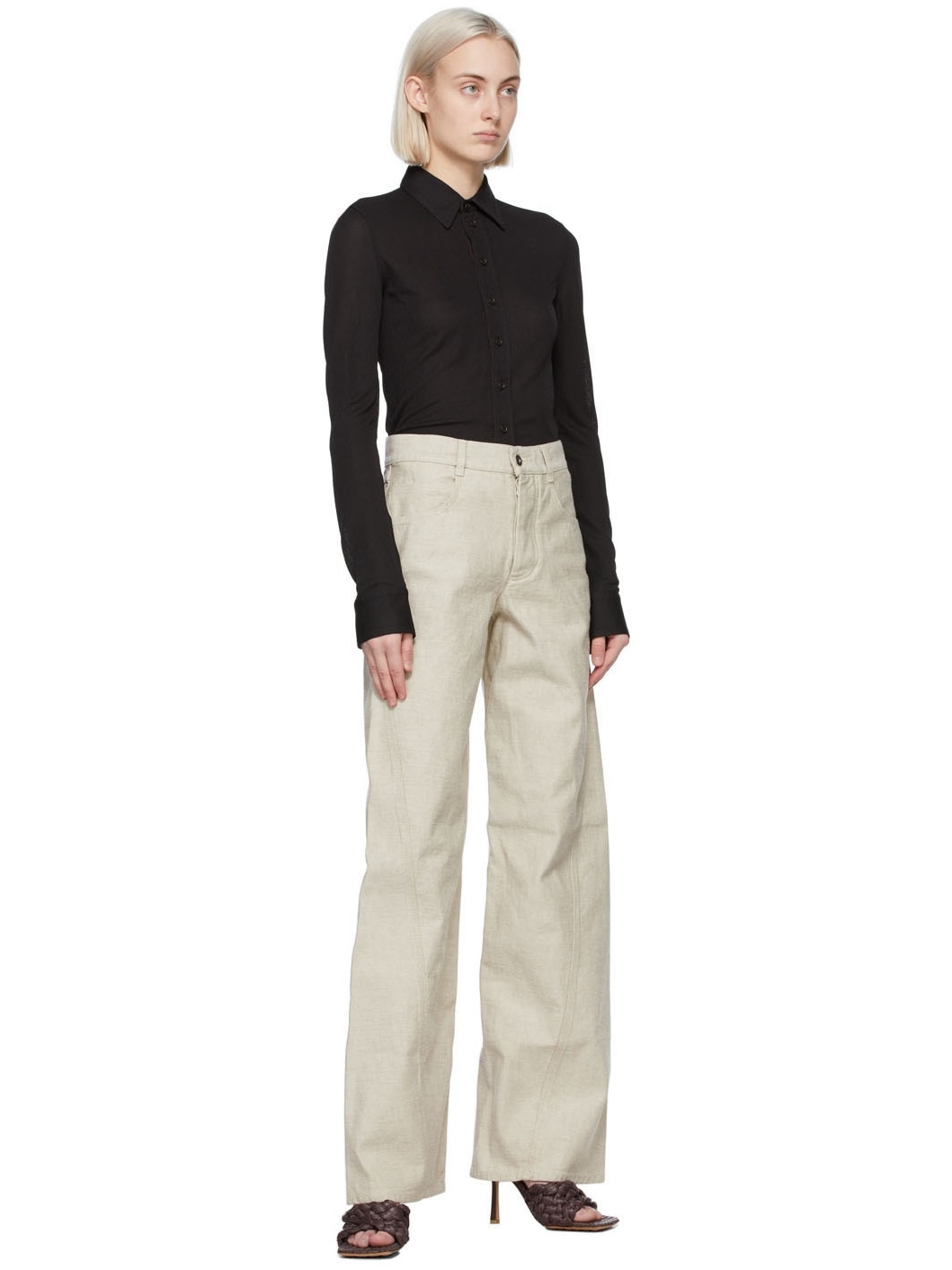 Brown Viscose Shirt - 4