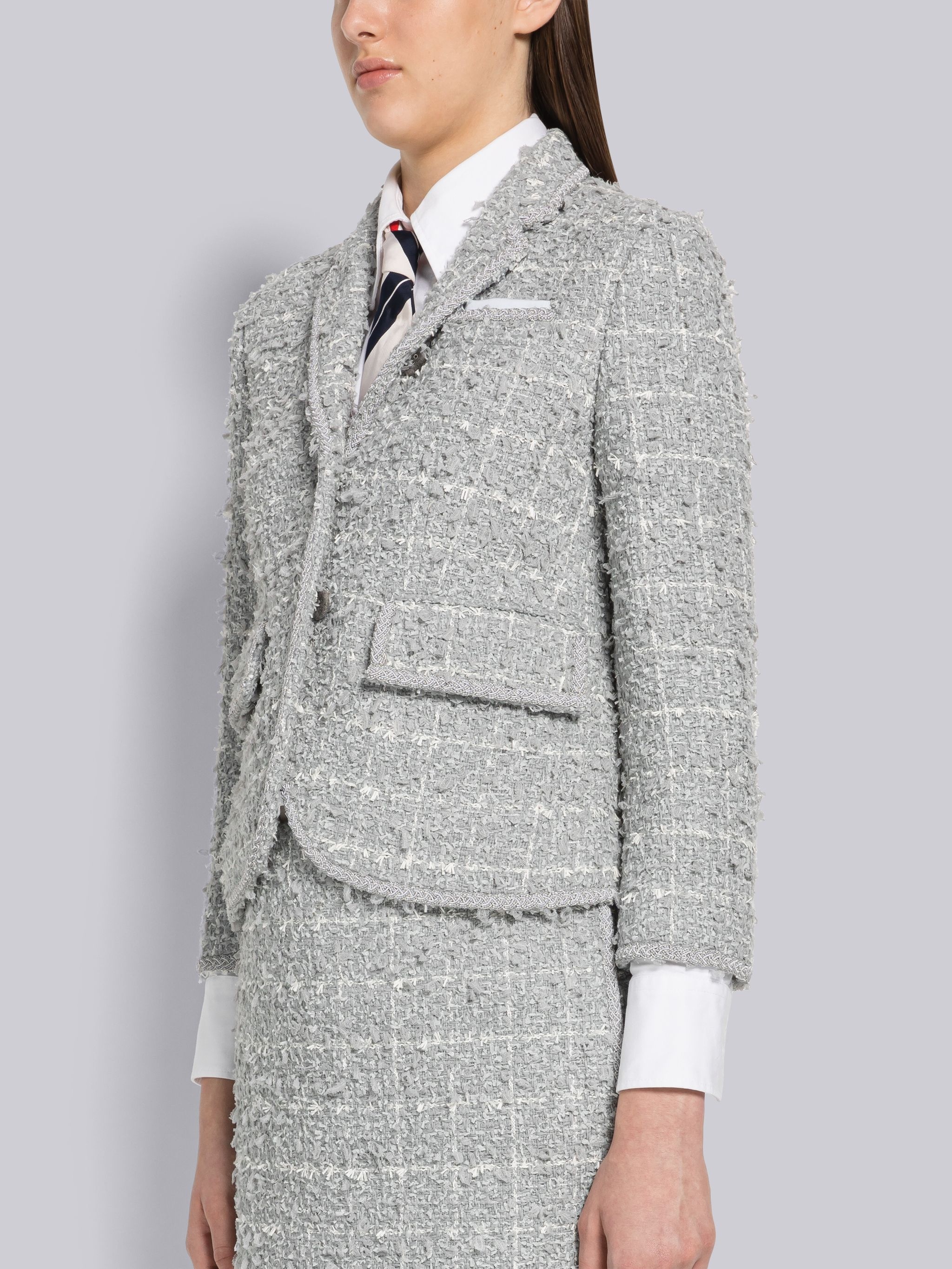 Windowpane Eyelash Tweed High Armhole Sport Coat - 2