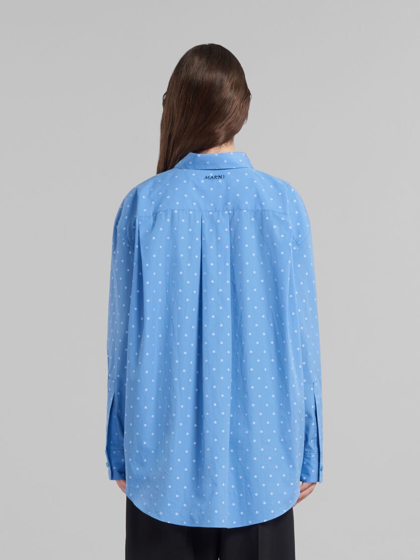 LIGHT BLUE POPLIN SHIRT WITH POLKA DOTS - 3