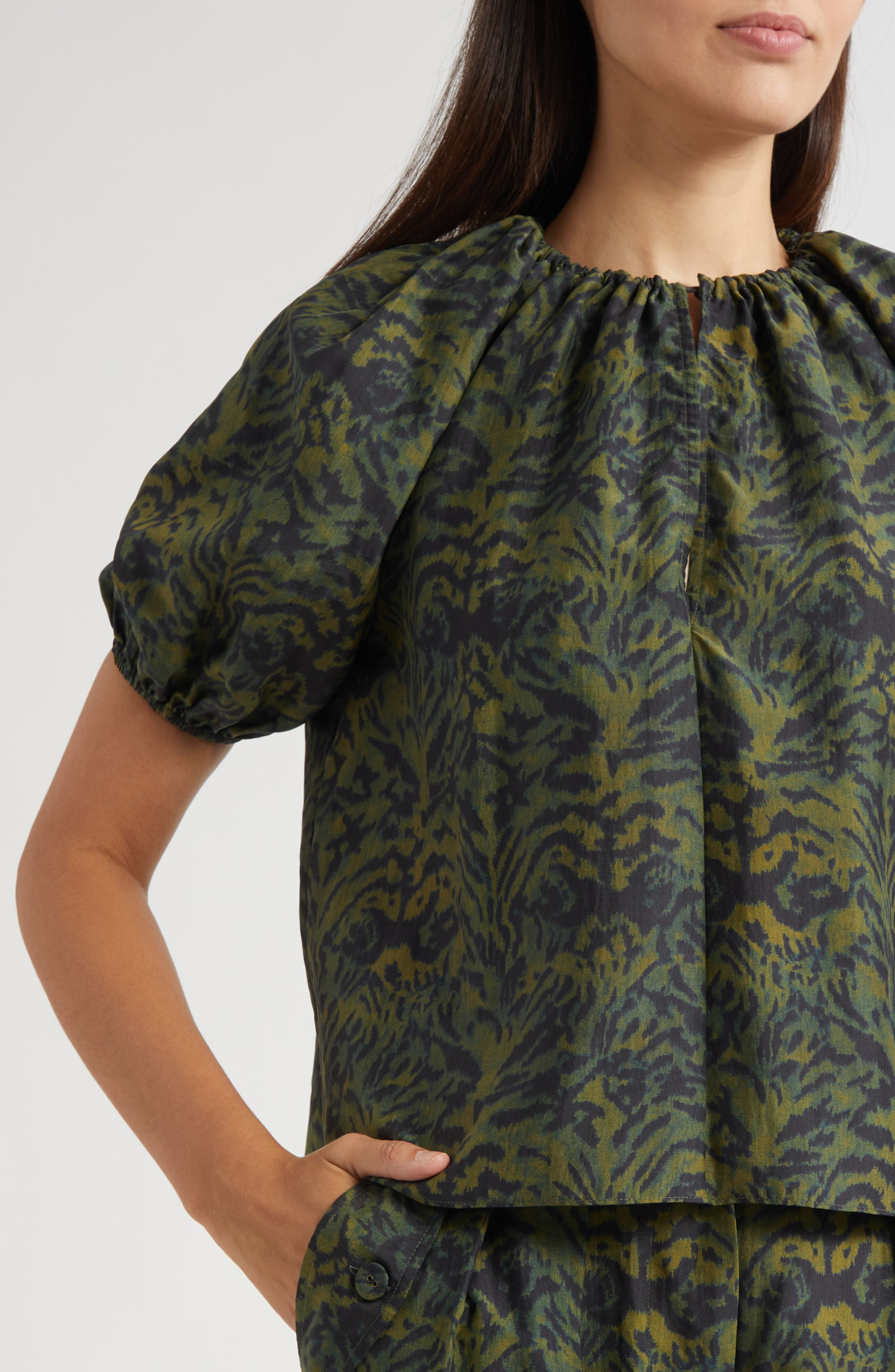 Ulla Johnson Talie Puff Sleeve Top in Desert Jasper at Nordstrom - 5