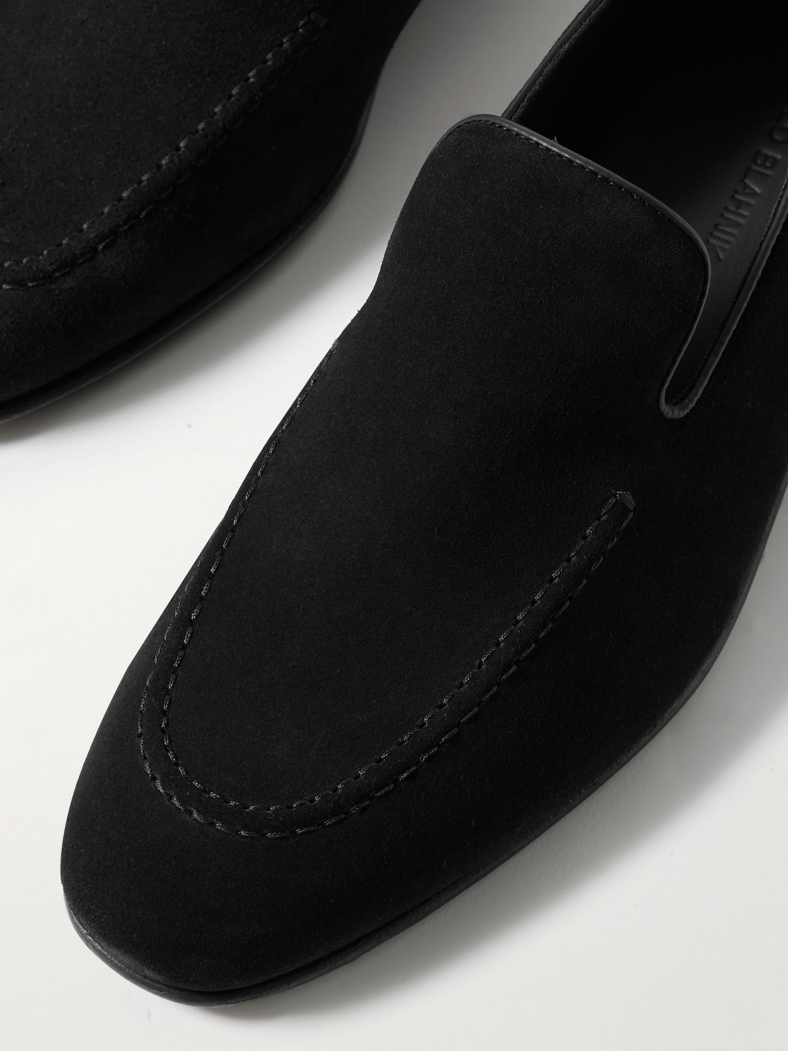 Truro Leather-Trimmed Suede Loafers Black - 5