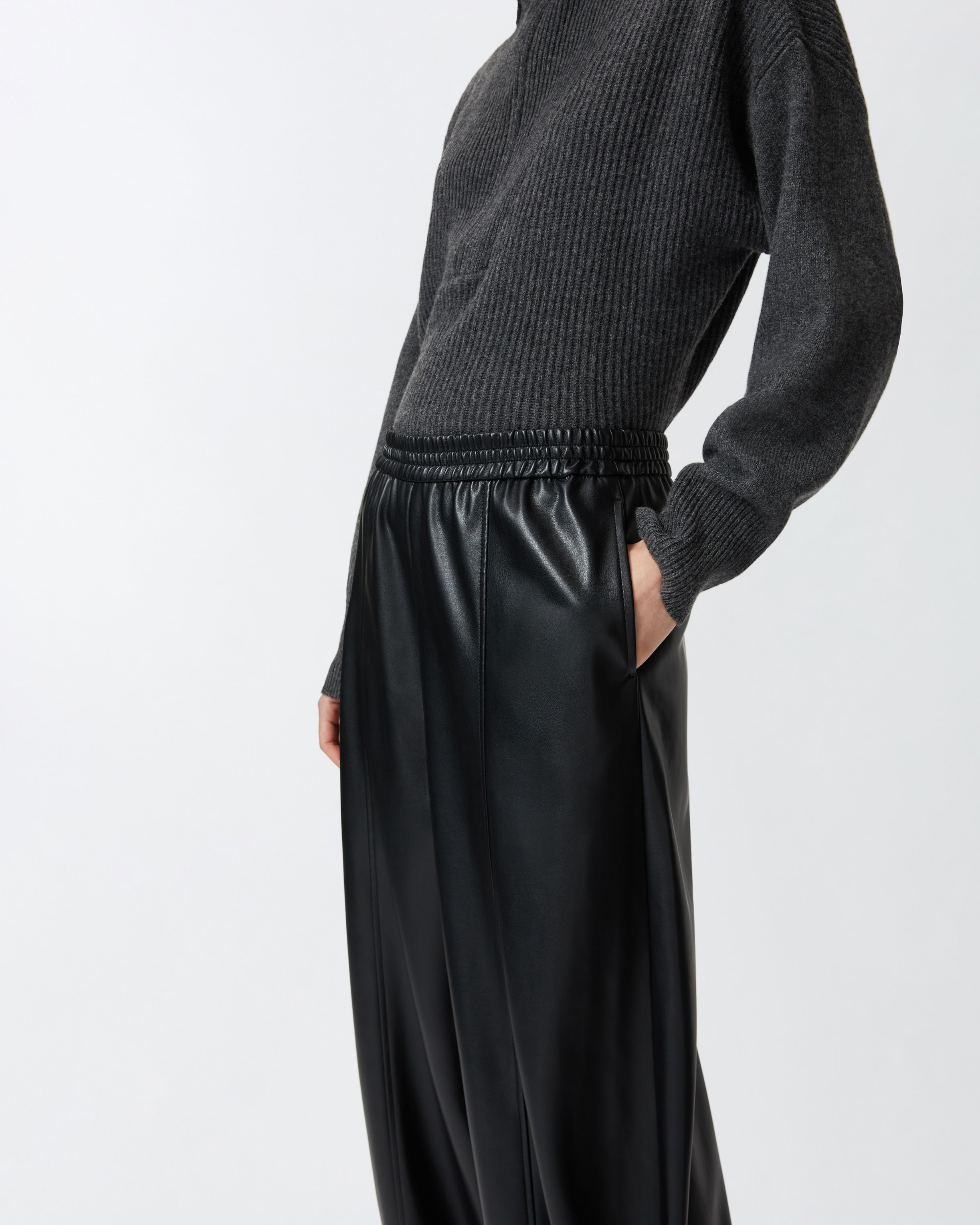 パンツ PINKO SPEZIA BALLOON TROUSERS IN FAUX LEATHER PINKO FAUX LEATHER BALLOON TROUSERS | REVERSIBLE