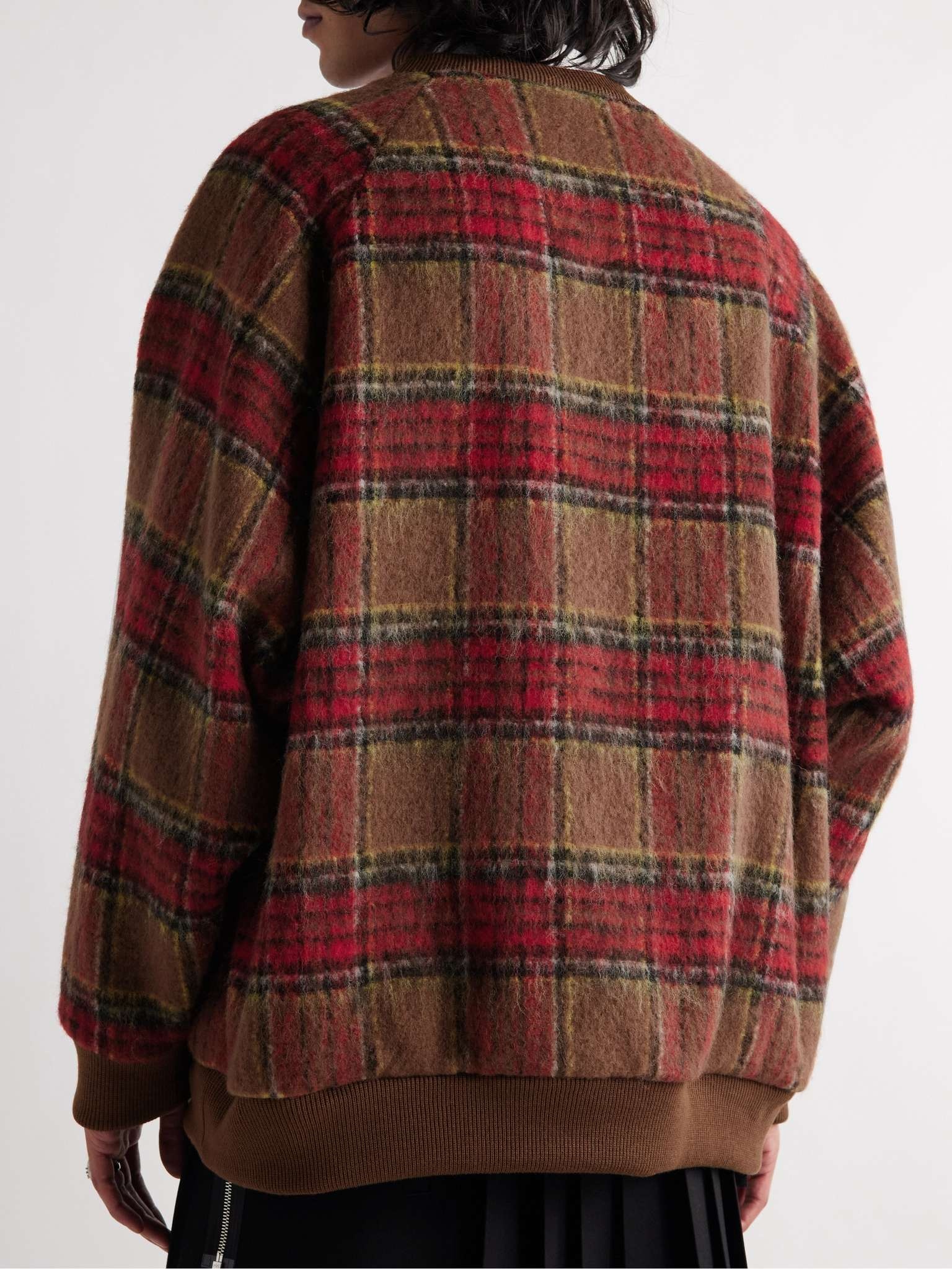 Oversized Checked Brushed Wool-Blend Sweatshirt - 4