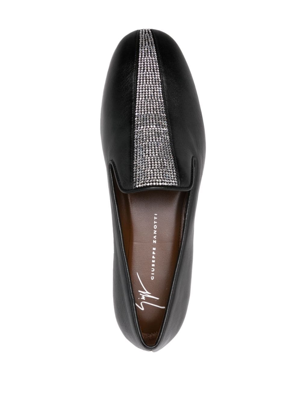 crystal-embellished loafers - 4
